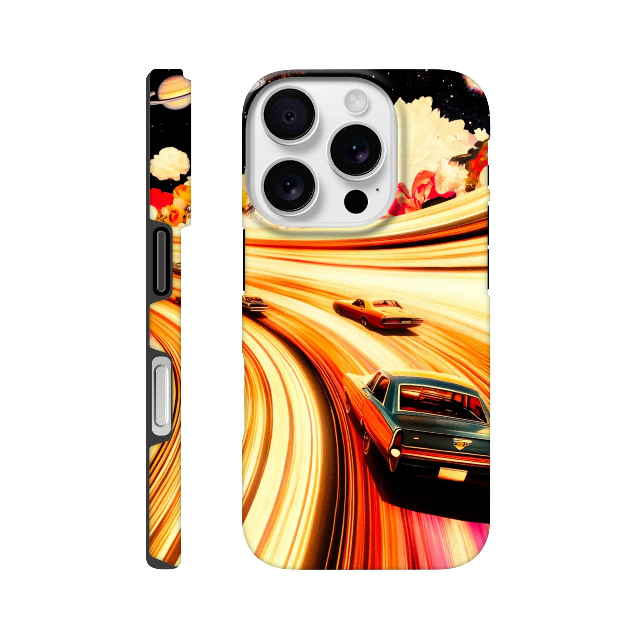 Floral Space Race iPhone Case