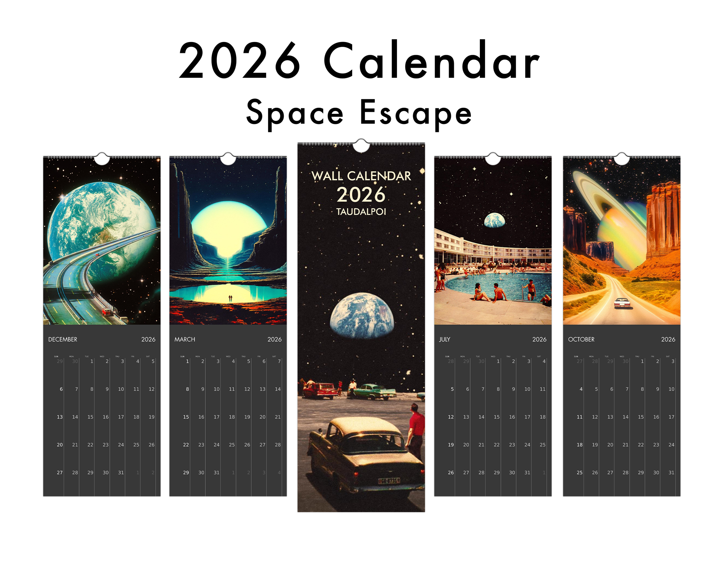 2026 Wall Calendar: Space Escape