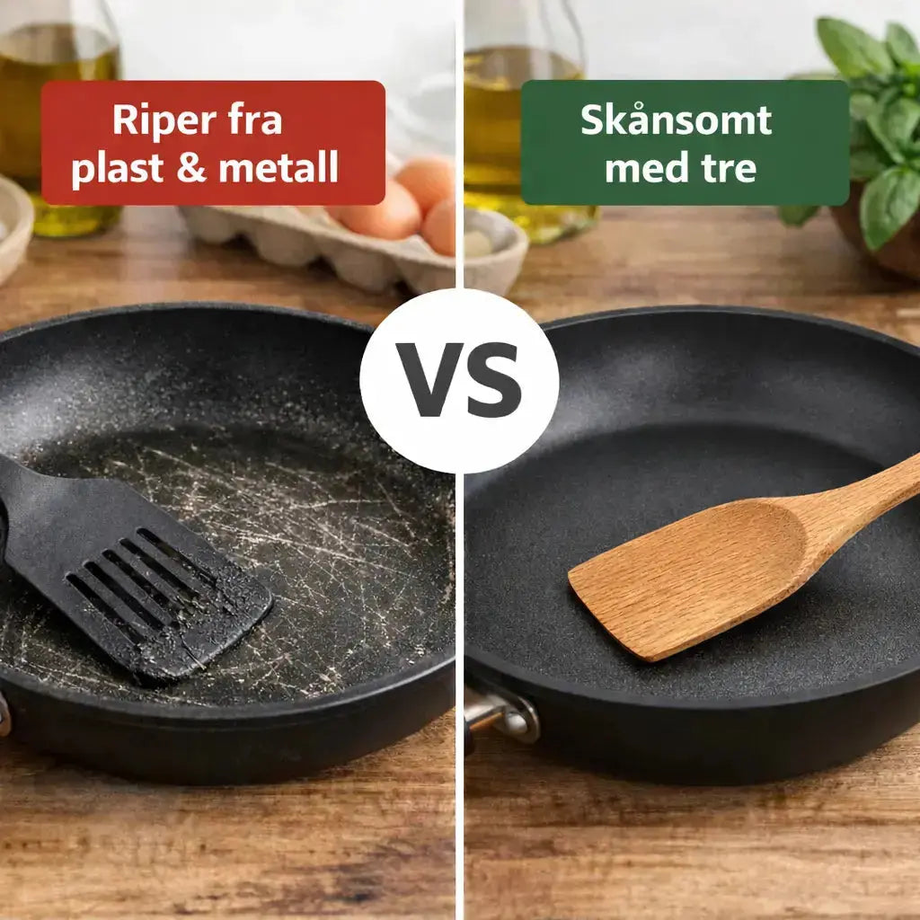 Kjøkkenredskap i tre (8 deler) – Skånsomt for non-stick & komplett sett til matlaging