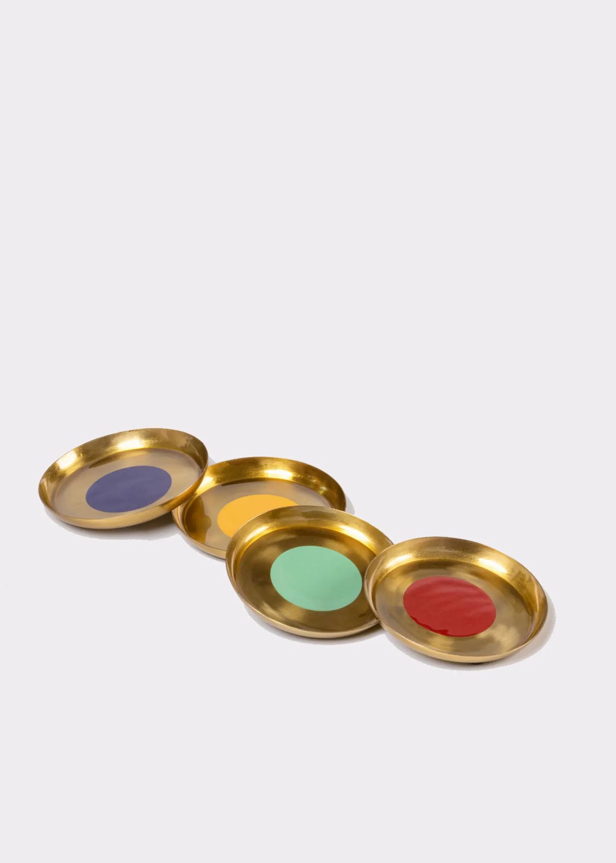 Cirque Enamelled Coasters | Handmade Primary Colors Set of 4