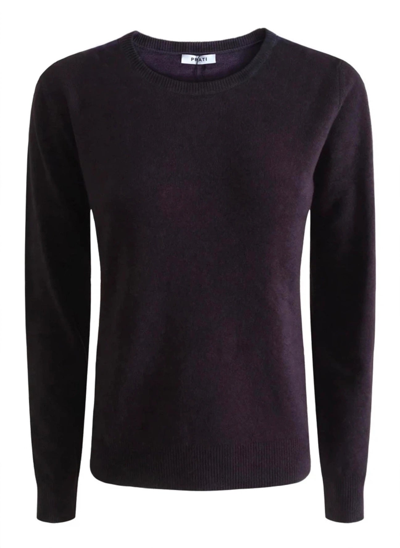 Cashmere round neck sweater aubergine