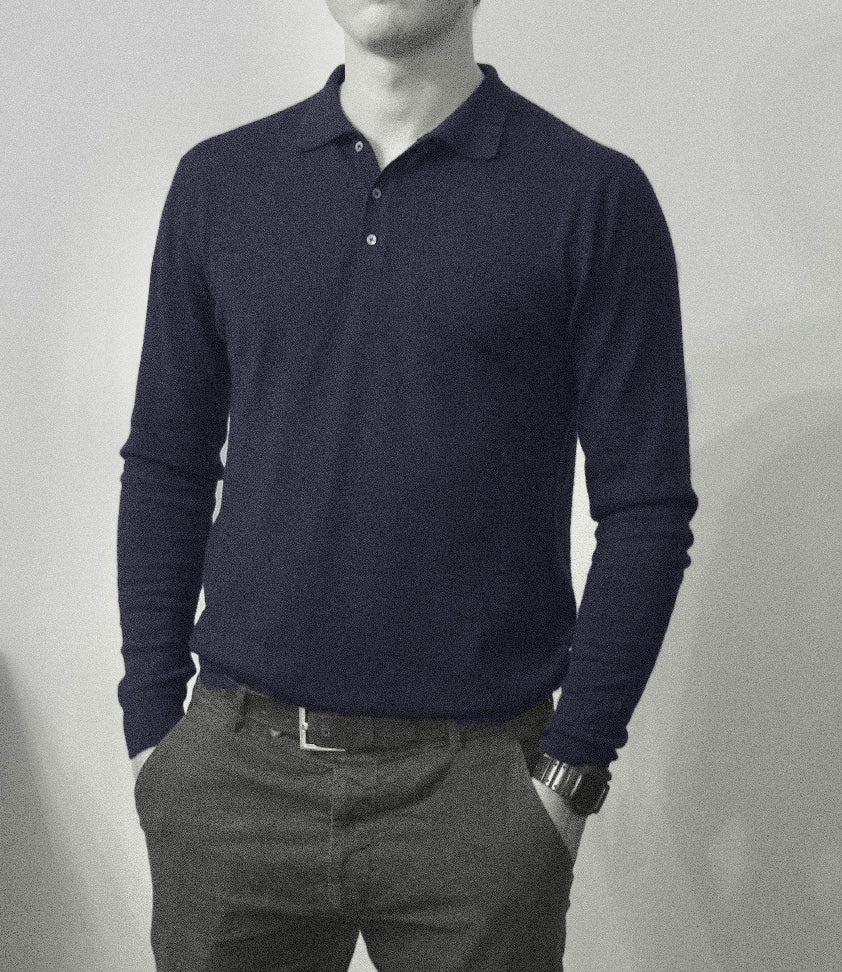 Men´s cashmere silk button down sweater grey