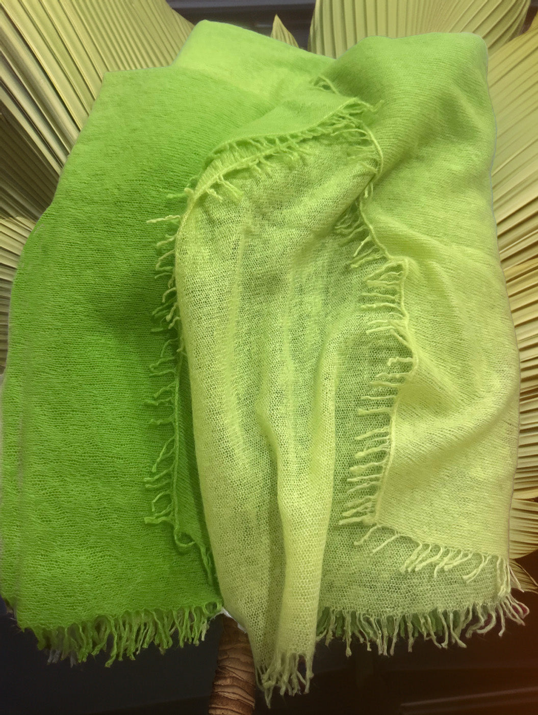 Cashmere scarf with fringes navy