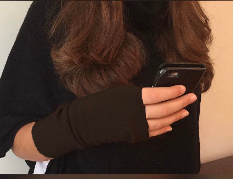 Cashmere hand warmer gloves navy