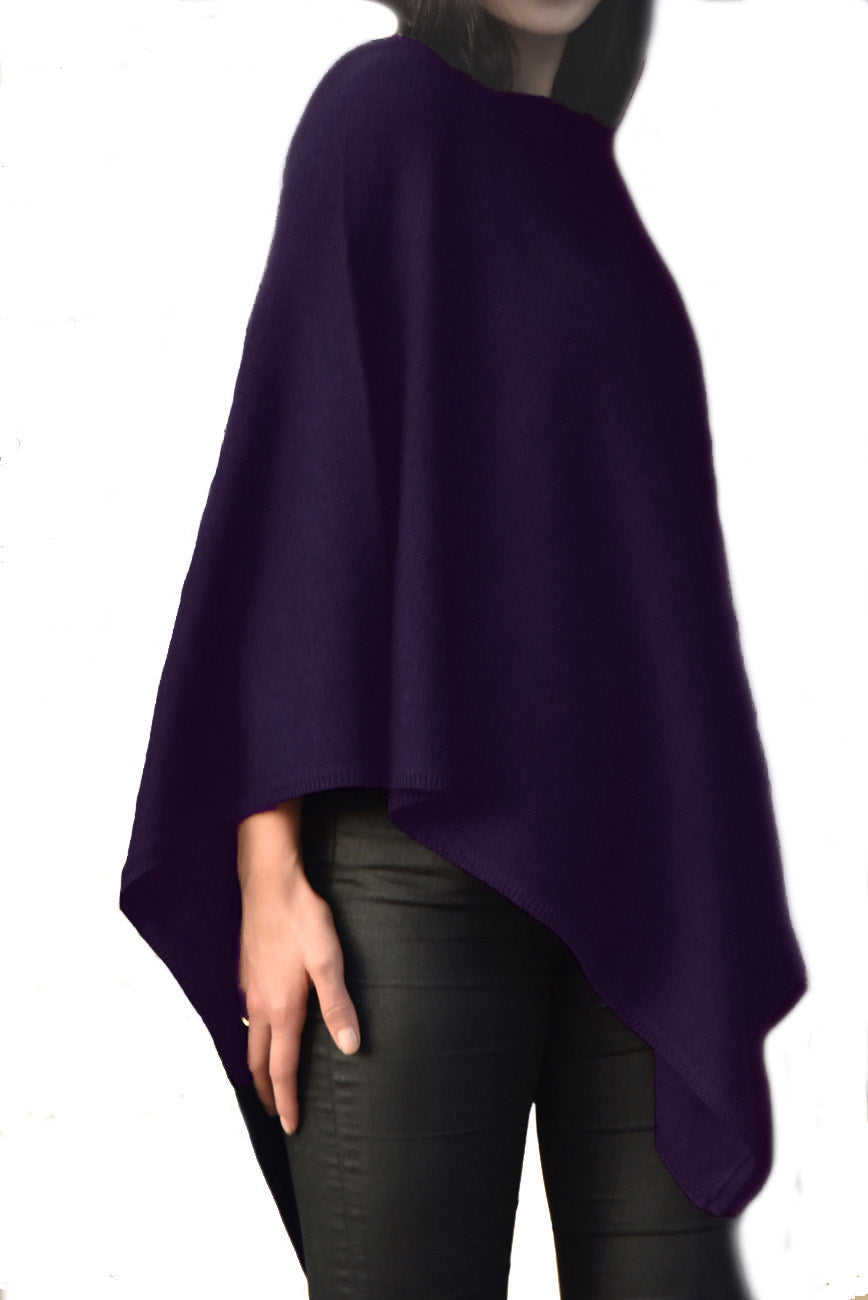 Cashmere classic poncho dark grey