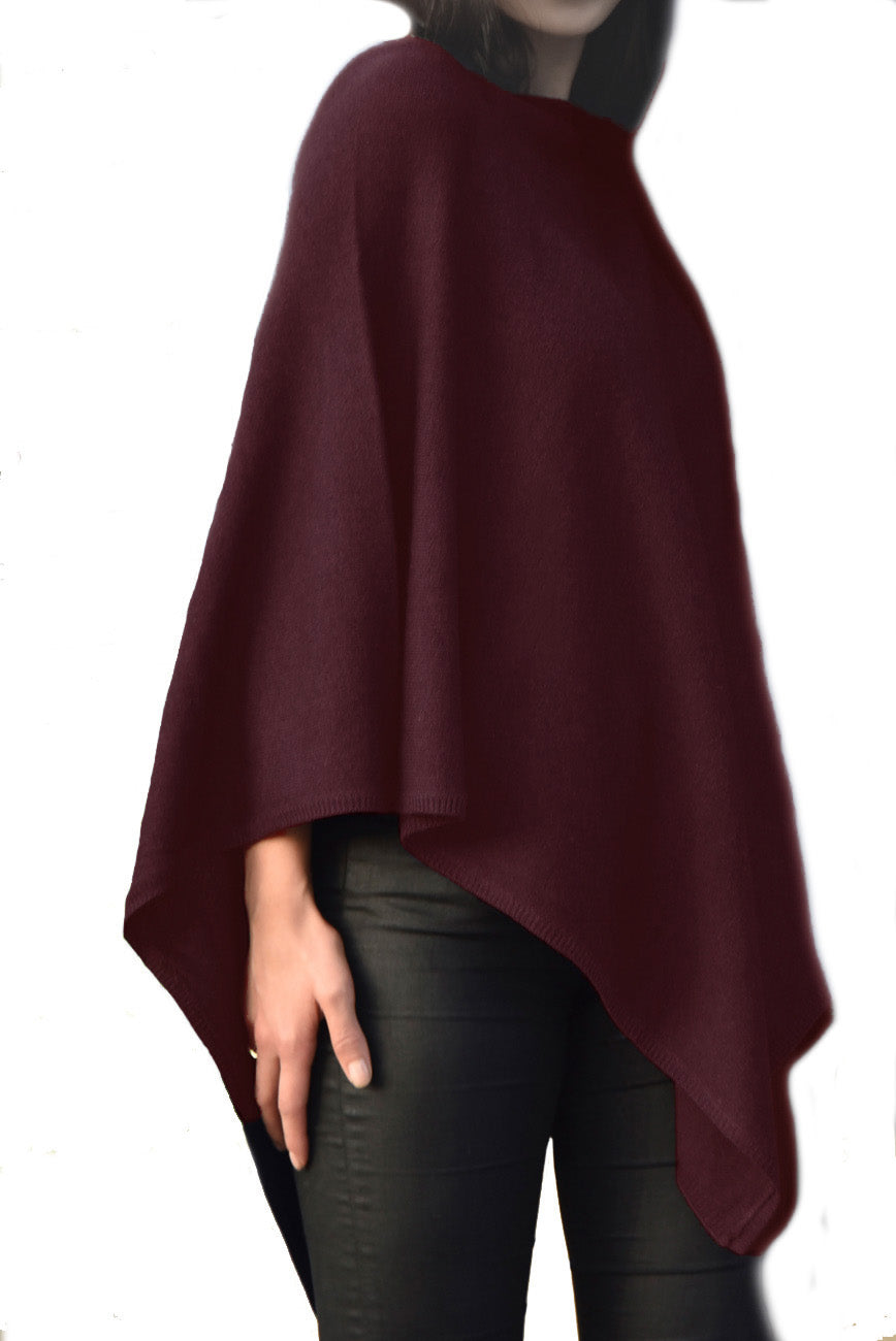 Cashmere classic poncho dark grey