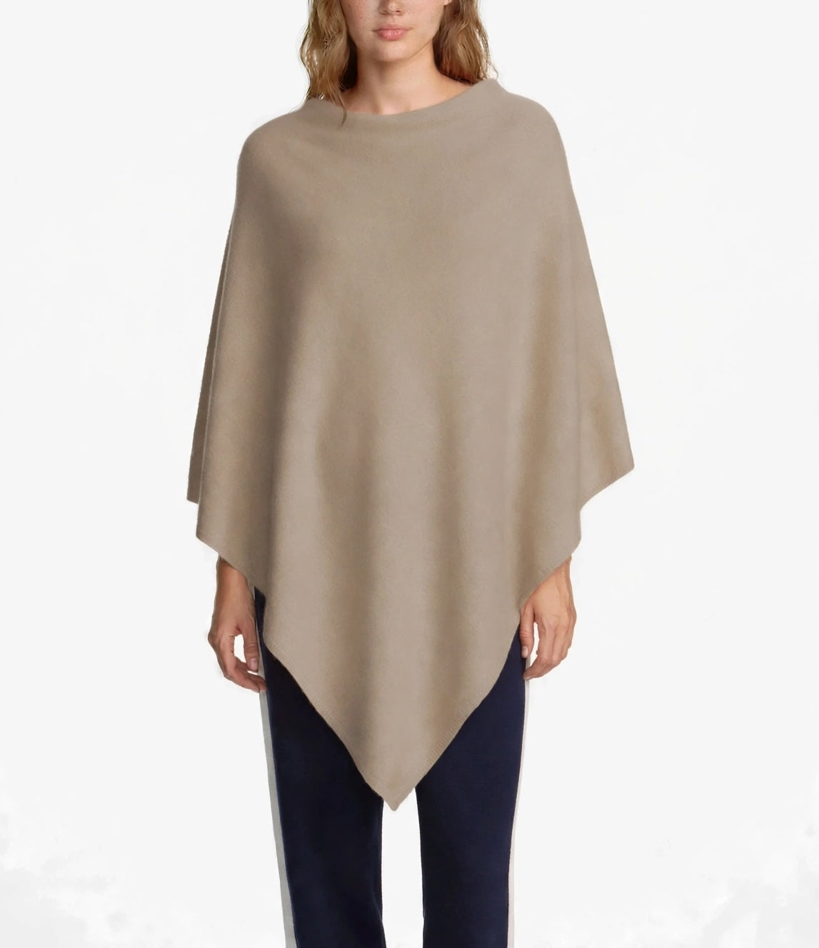 Cashmere classic poncho camel