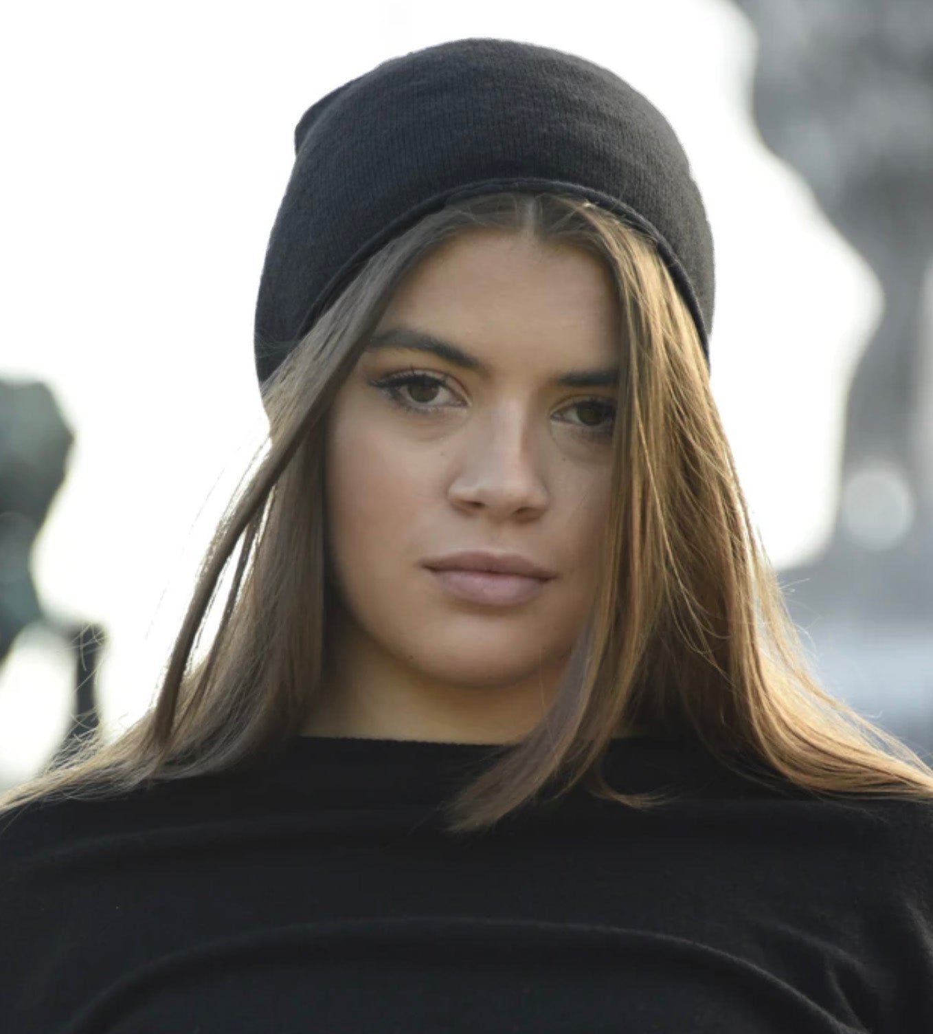 Cashmere beanie camel