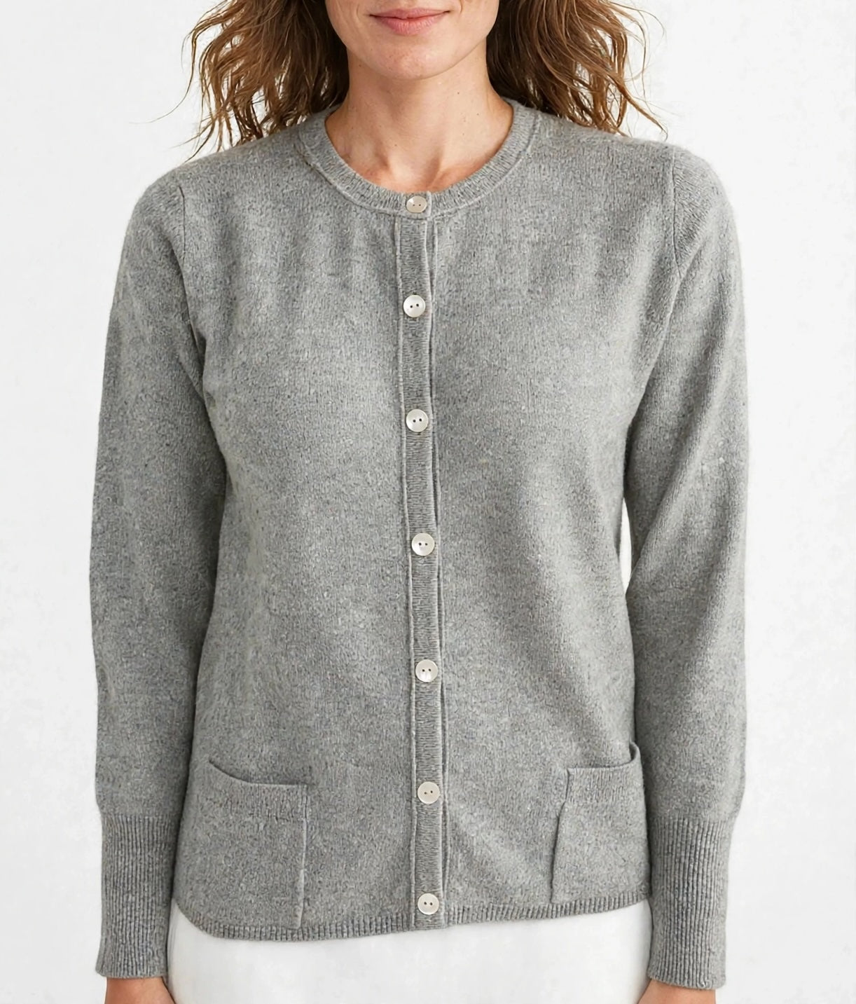 Cashmere cardigan melange grey