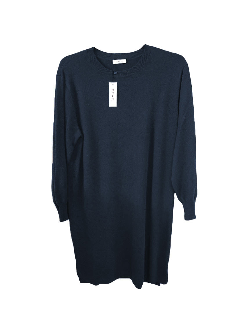 Cashmere crew neck dress dark grey