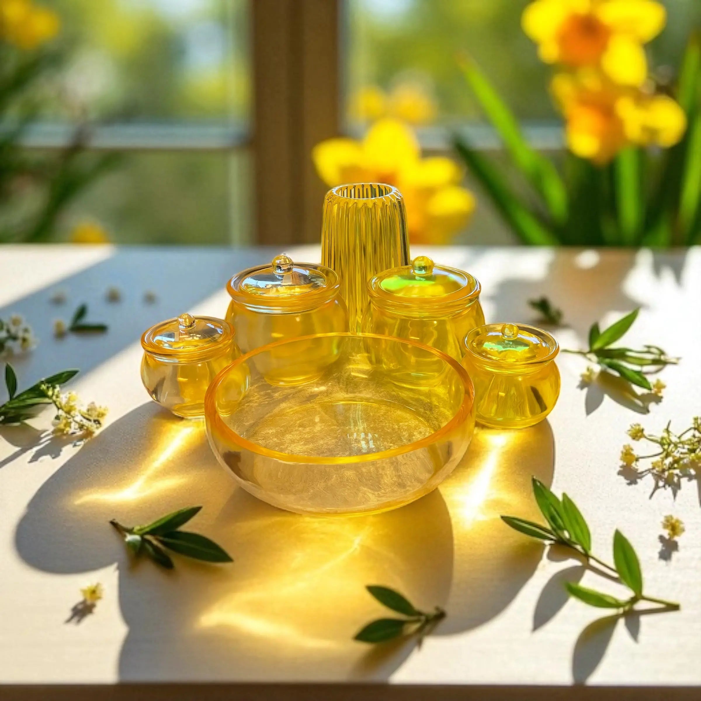 Utsøkt håndlaget dekorativ epoxy krukke med lokk