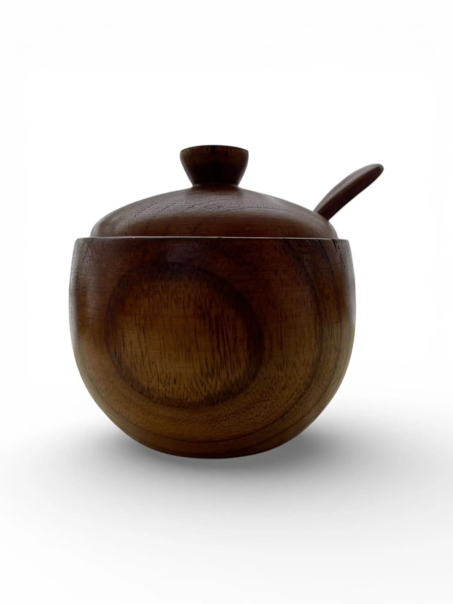 🌿 Salt- og Krydder krukke i Tre – Med Lokk og Skje! 🌿