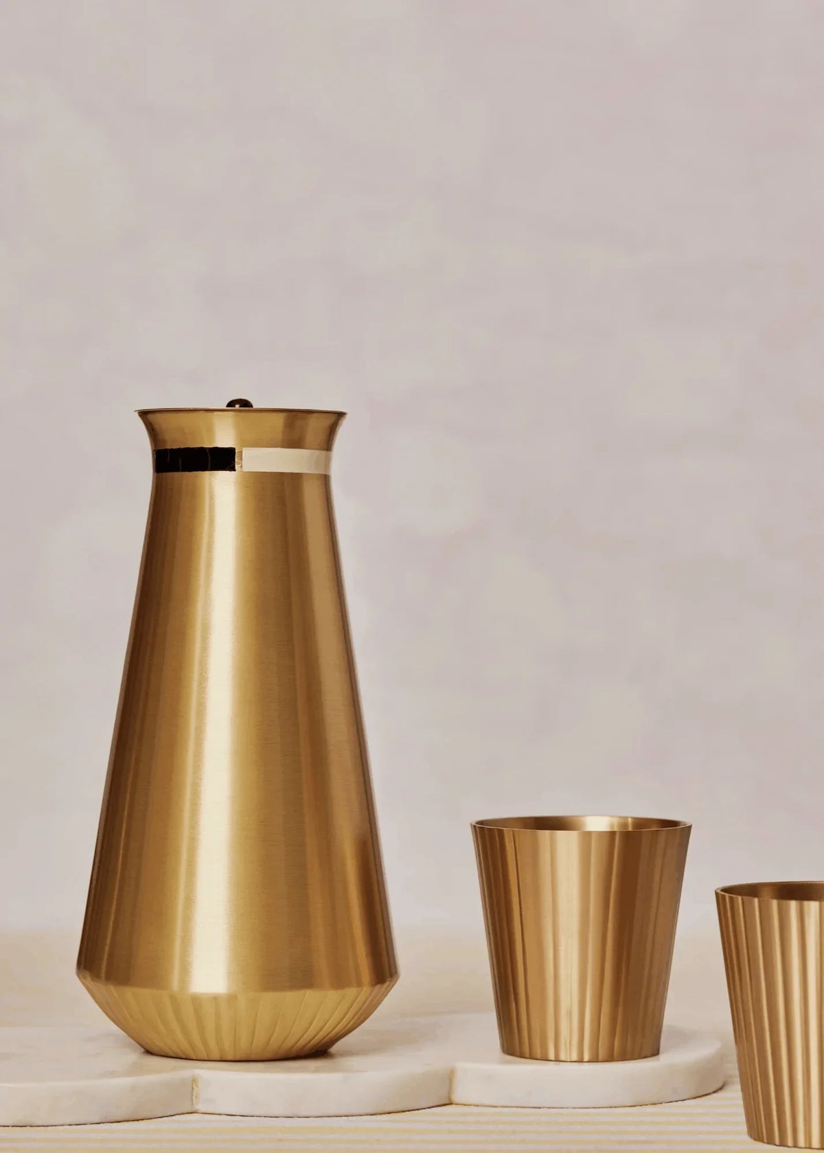 Khasiyat Brass Gift Set | Handcrafted Carafe & 2 Tumblers Set