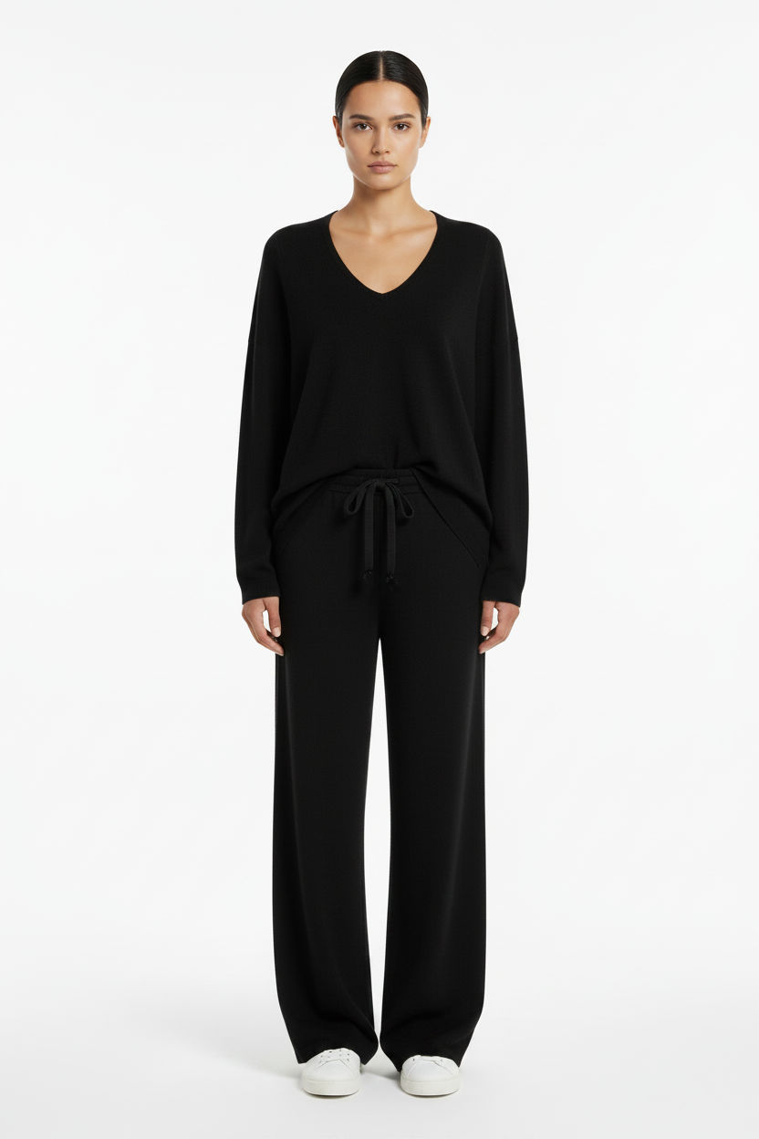 Cashmere V neck classic dark grey