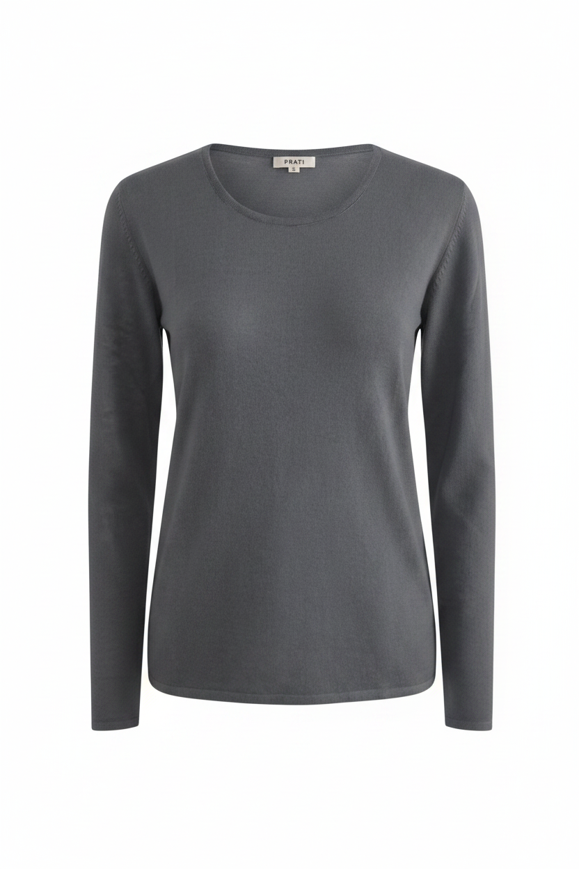 Cashmere Silk crew neck sweater charcoal grey