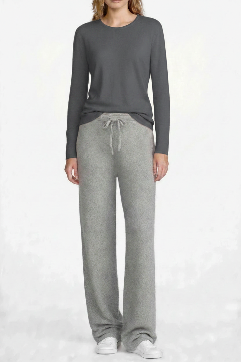 Cashmere Silk crew neck sweater charcoal grey