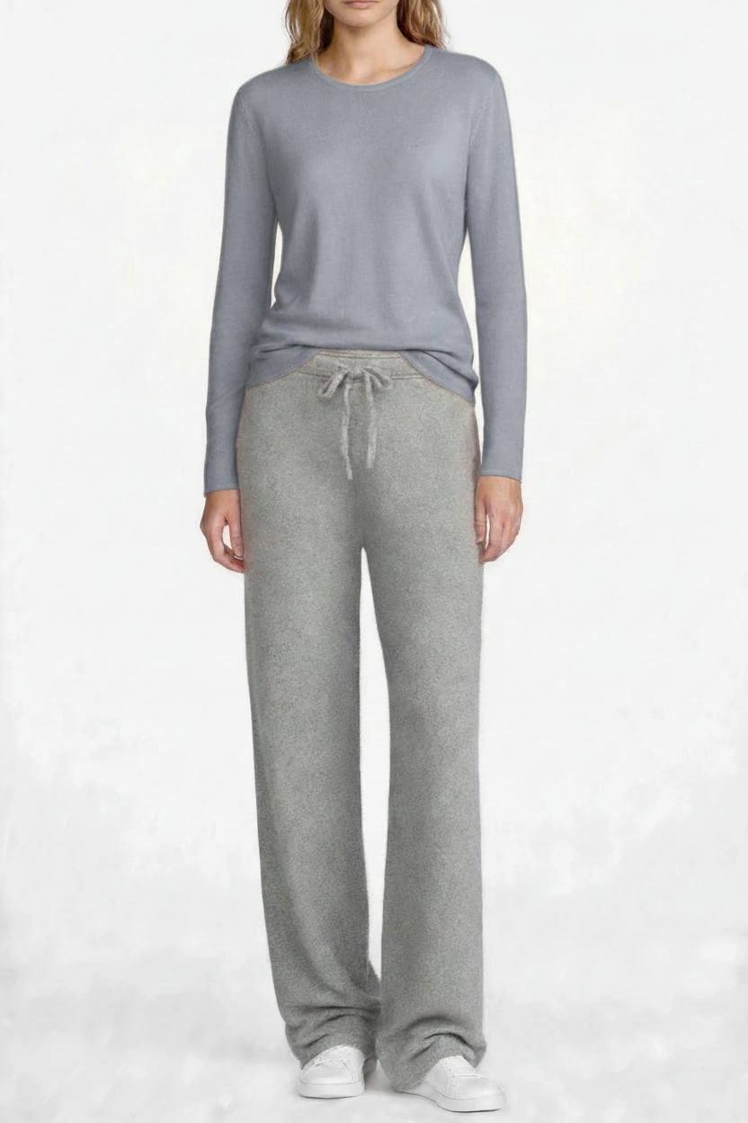 Cashmere Silk crew neck sweater pearl grey