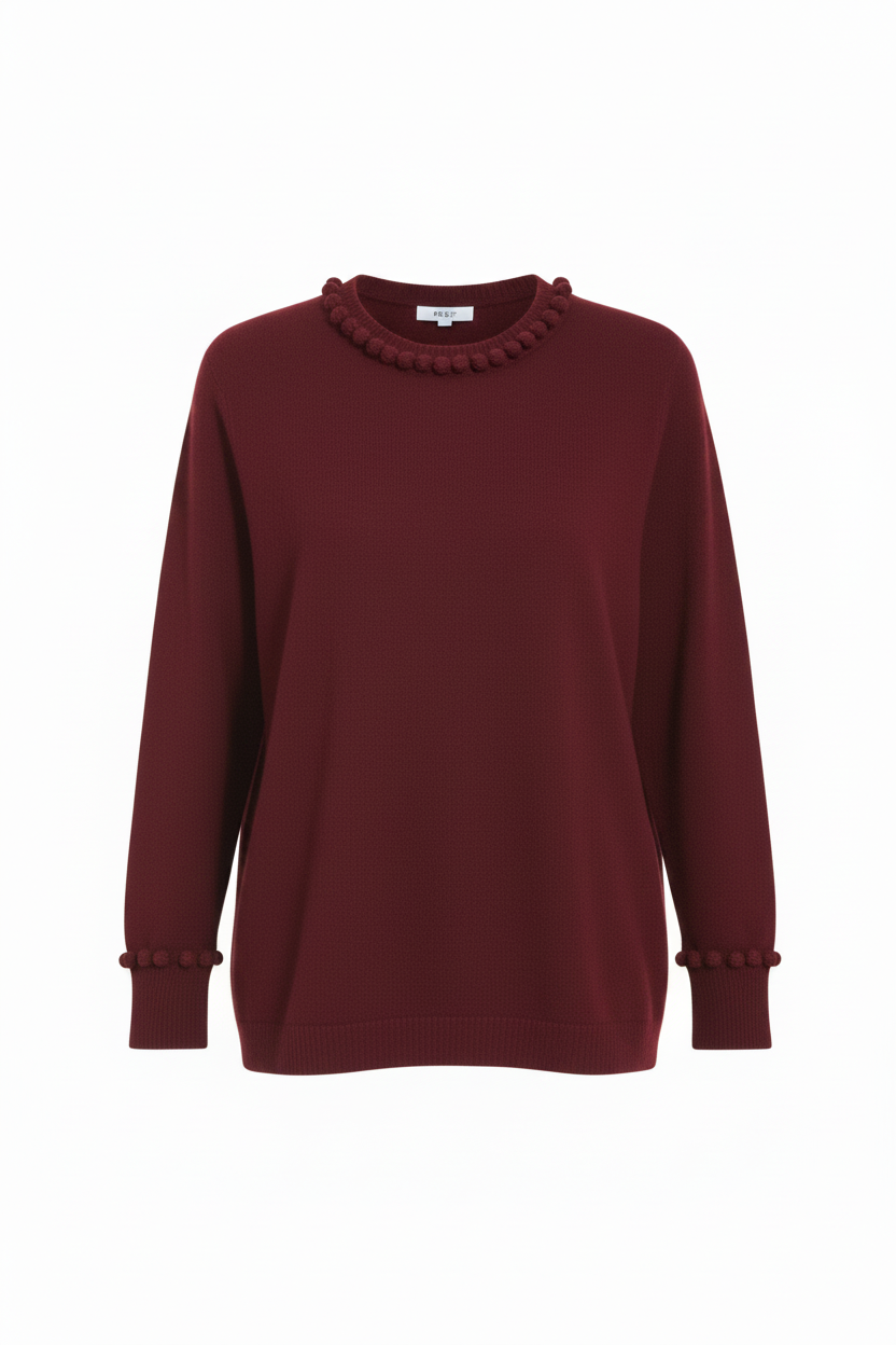 Cashmere pom pom sweater black