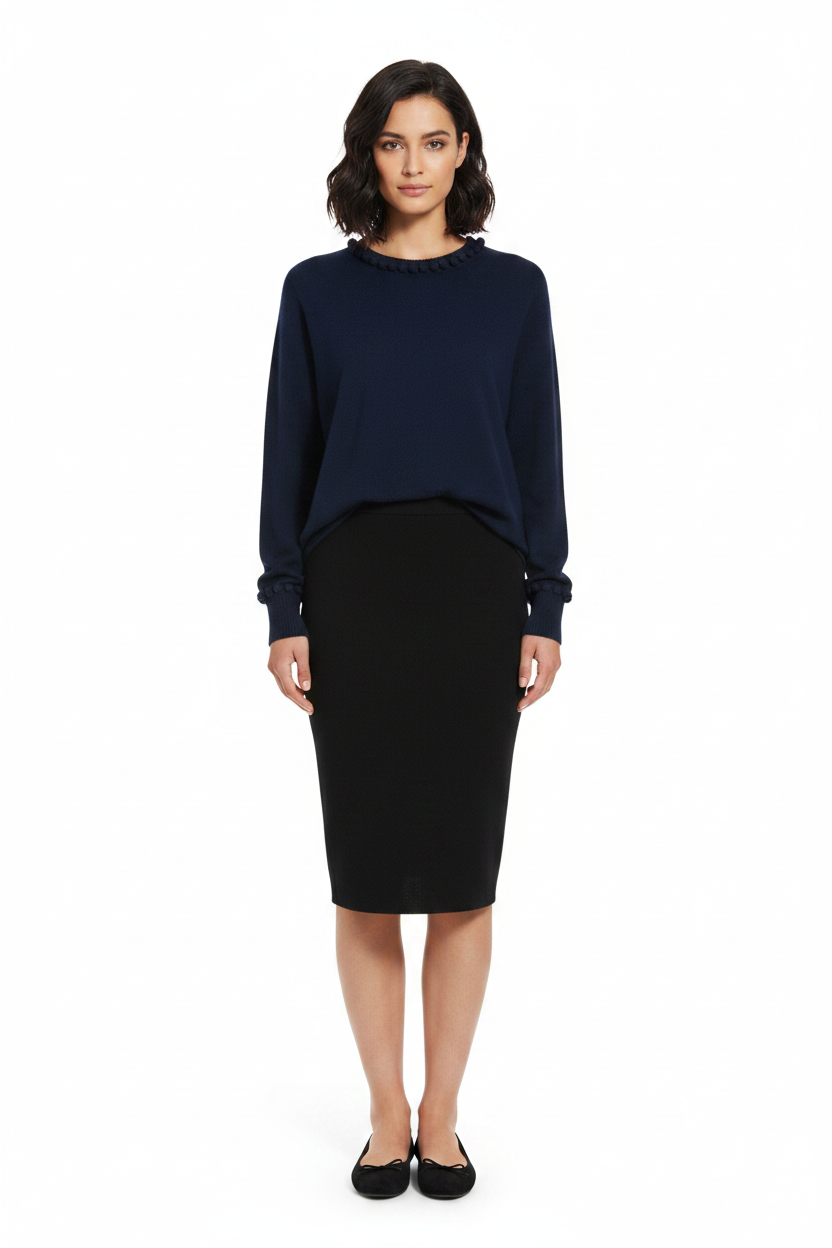 Cashmere pom pom sweater black