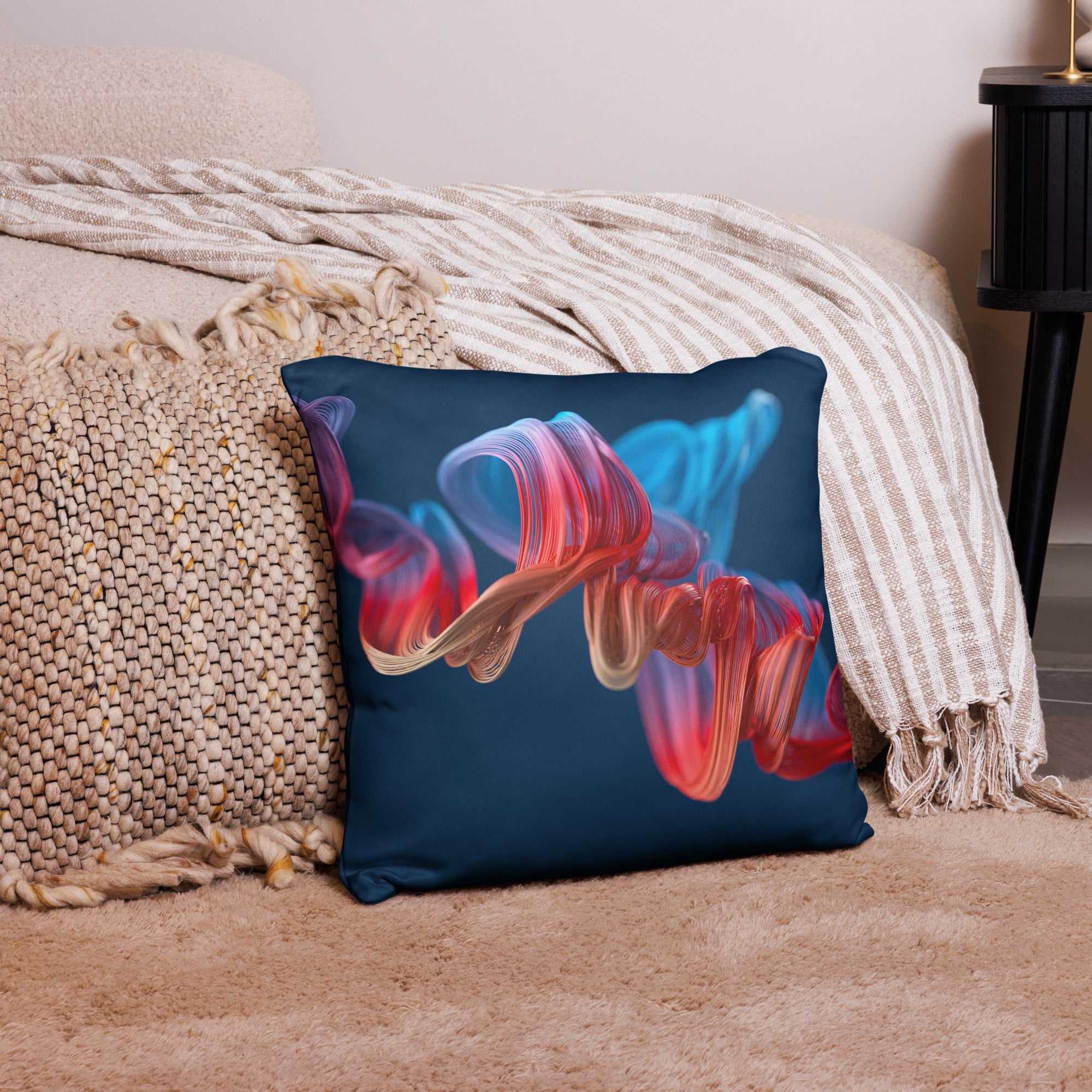 Unikt Design Putetrekk - Mørk blå - Dansende mønster