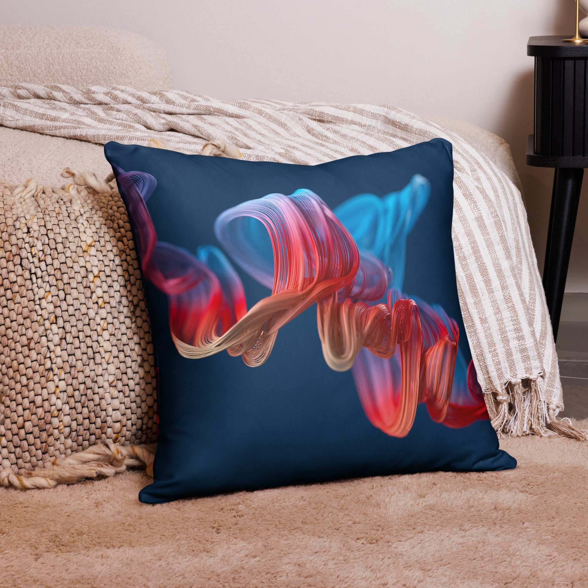 Unikt Design Putetrekk - Mørk blå - Dansende mønster