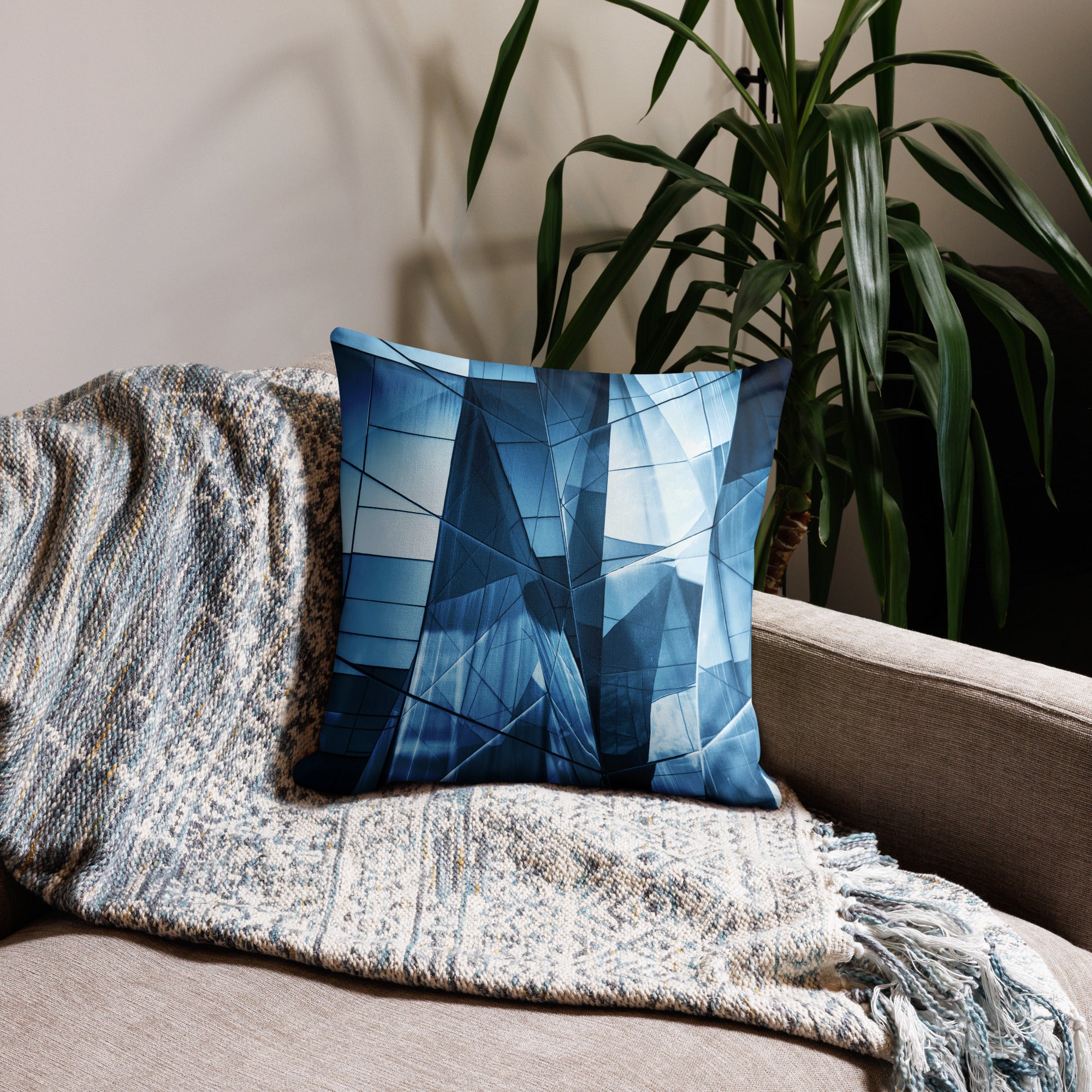 Unikt design Putetrekk - Flerfarget Blå - Abstrakt