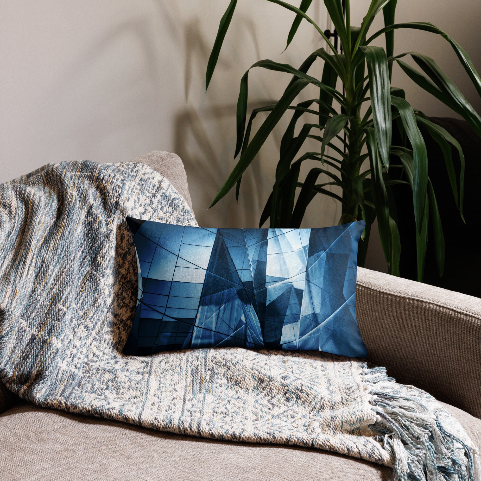 Unikt design Putetrekk - Flerfarget Blå - Abstrakt