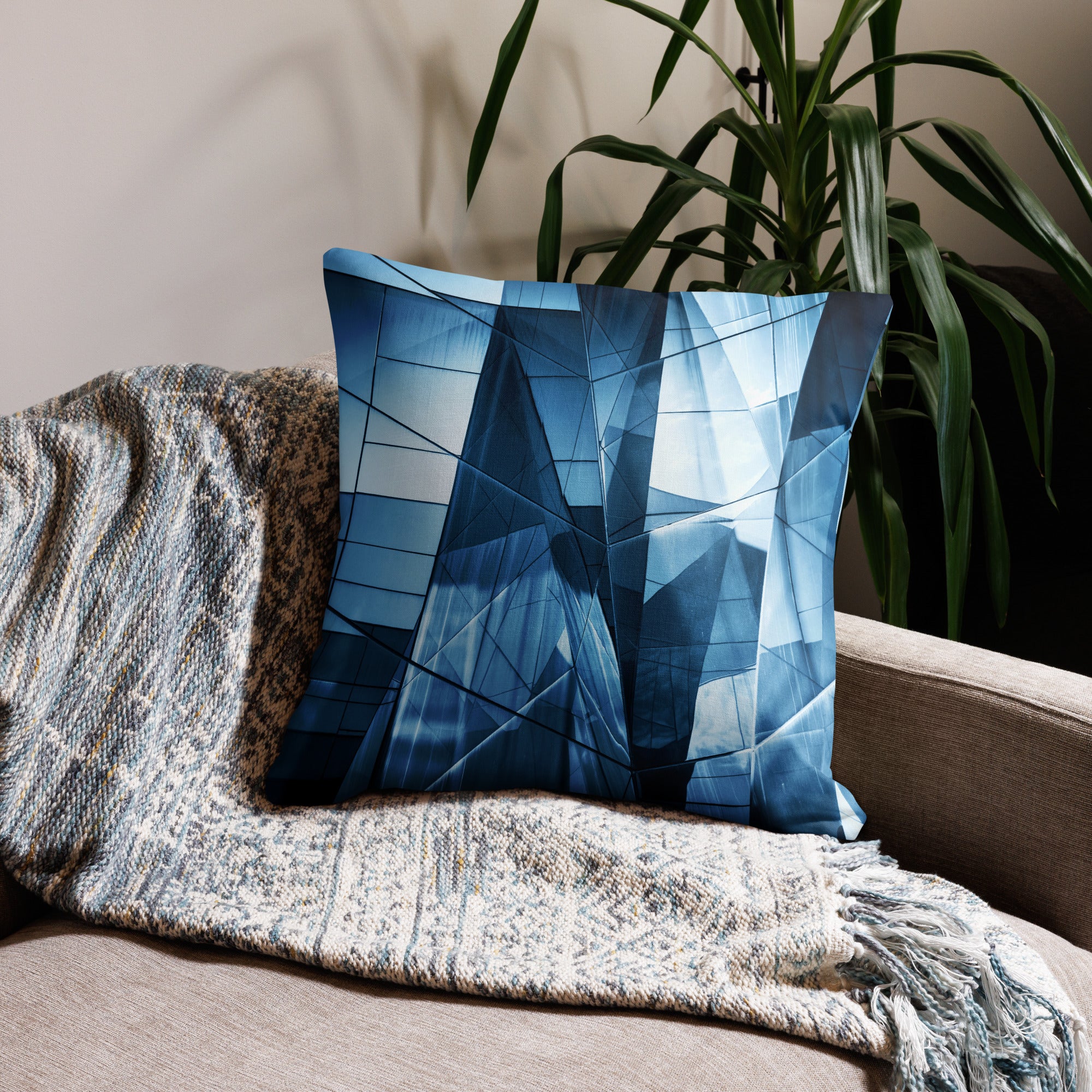 Unikt design Putetrekk - Flerfarget Blå - Abstrakt