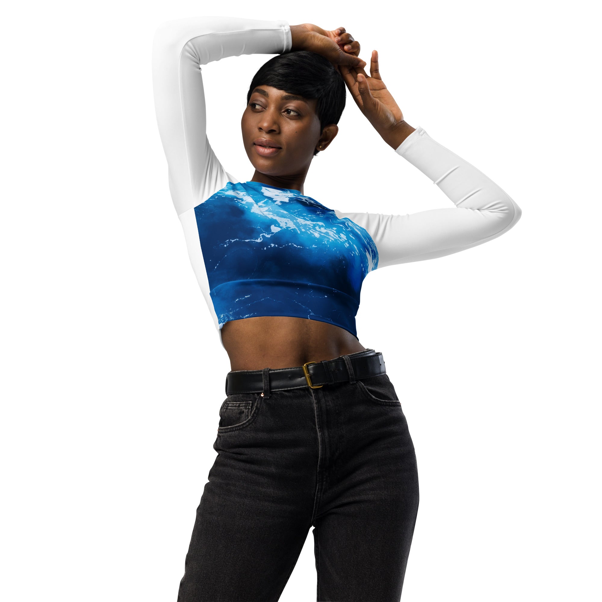 Langermet crop-topp - Moskstraumen design