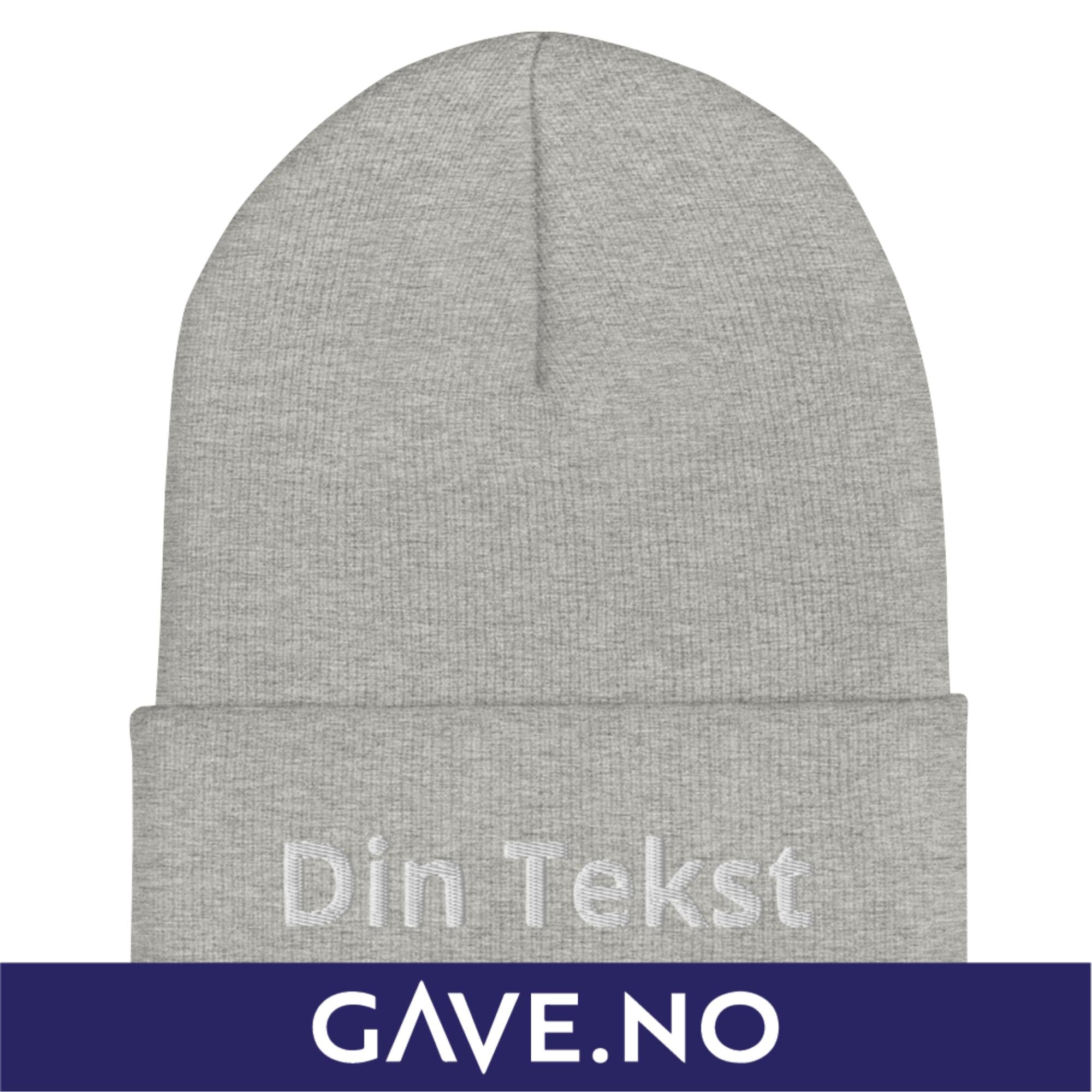 Beanie lue med din tekst