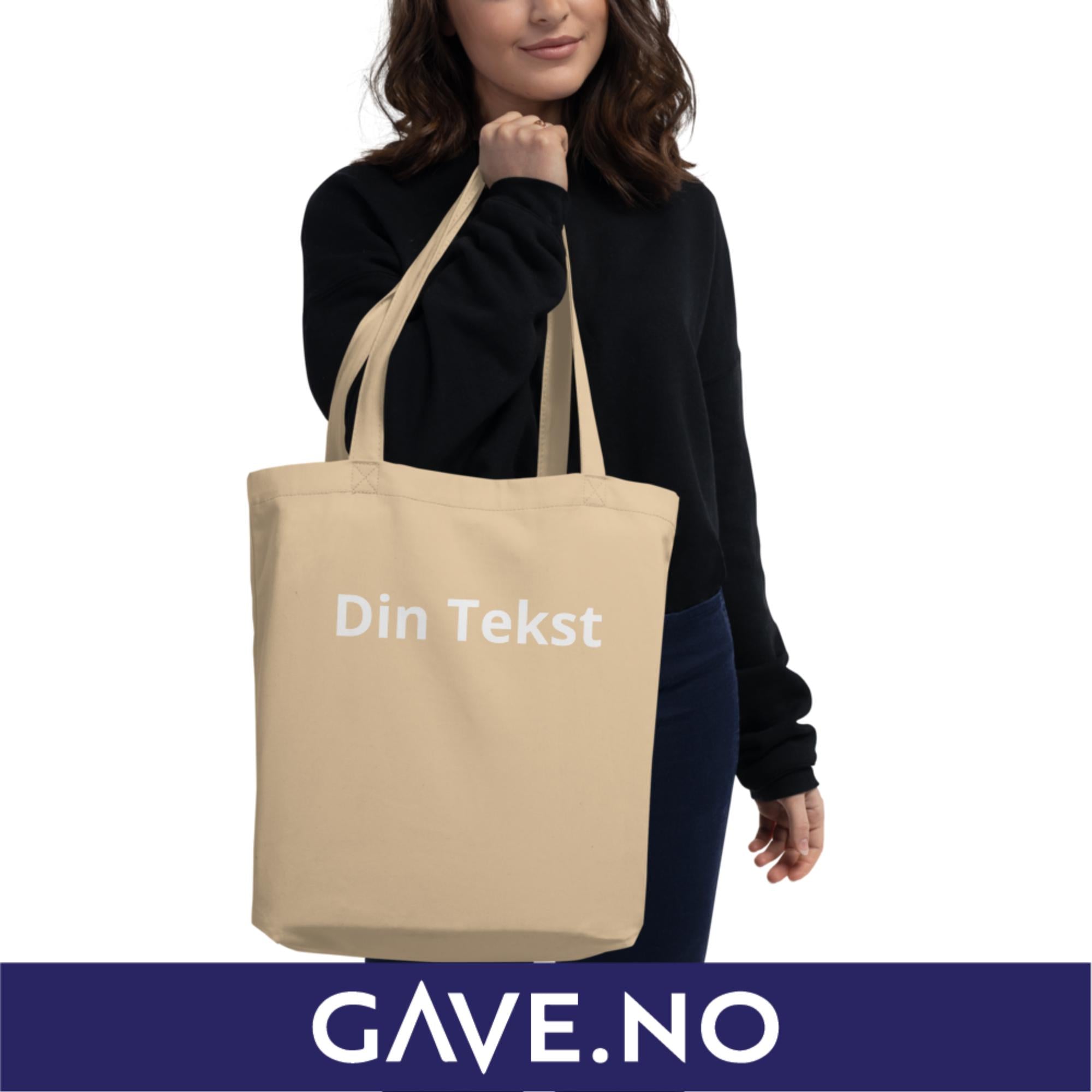 Vesken i økologisk bomull med egen tekst