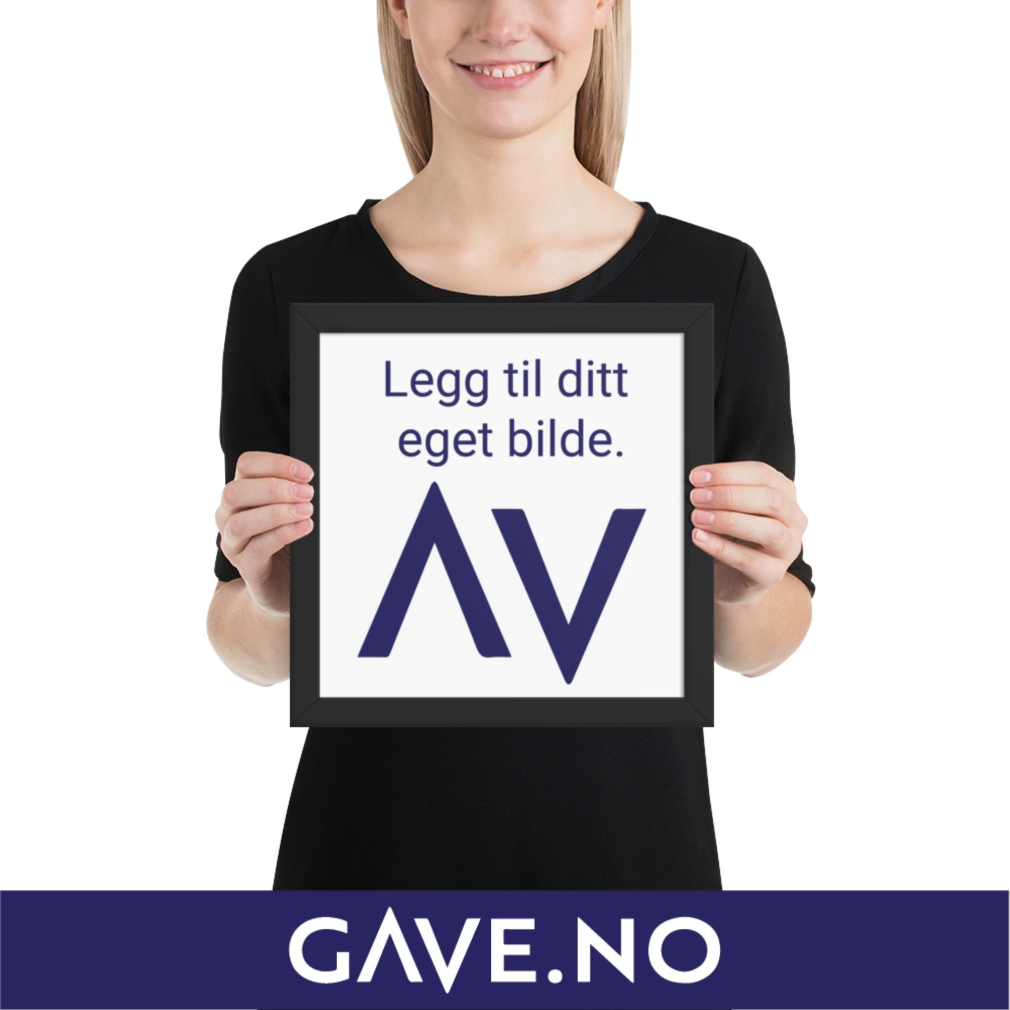 Innrammet plakat/bilde med ditt eget bilde i flere størrelser