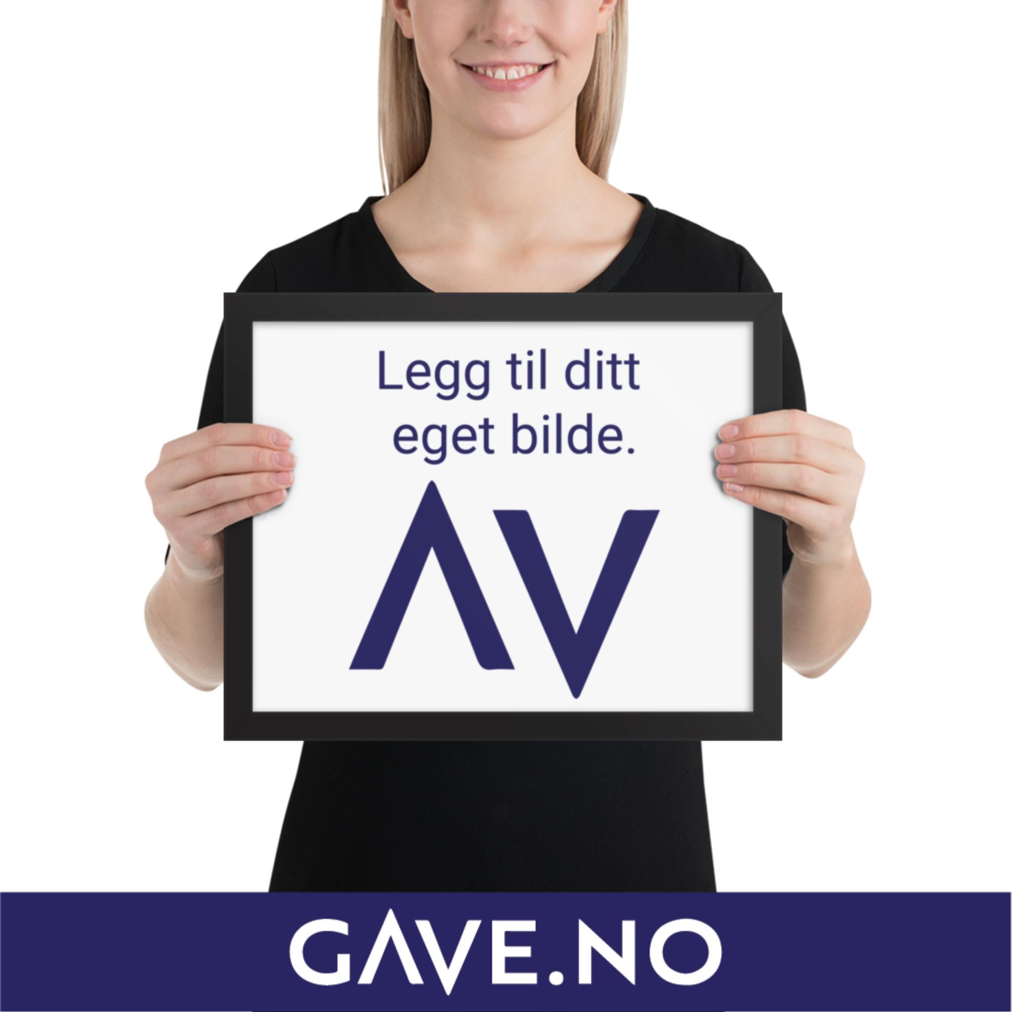 Innrammet plakat/bilde med ditt eget bilde i flere størrelser