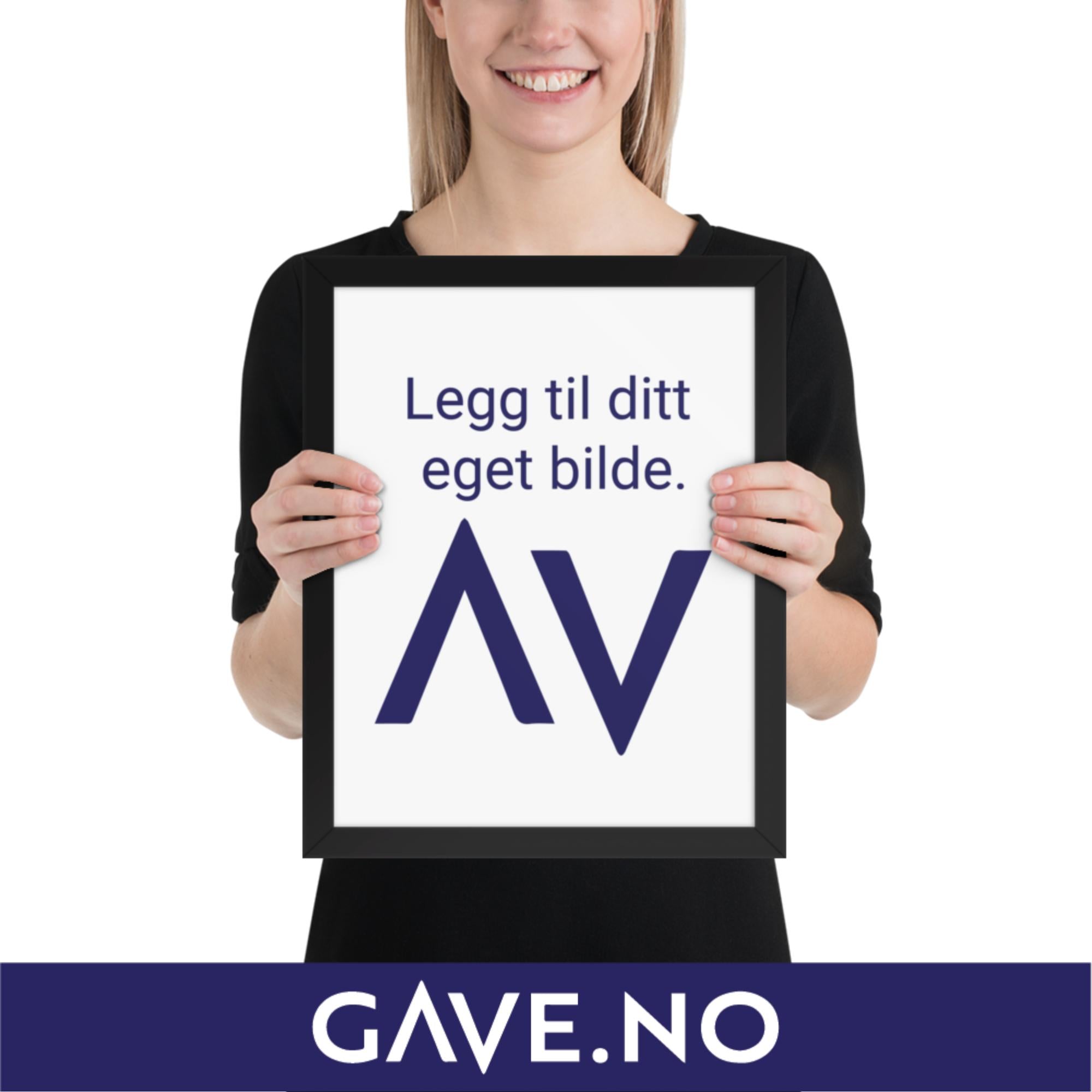 Innrammet fotopapirplakat med ditt bilde i flere størrelser - Vertikalt