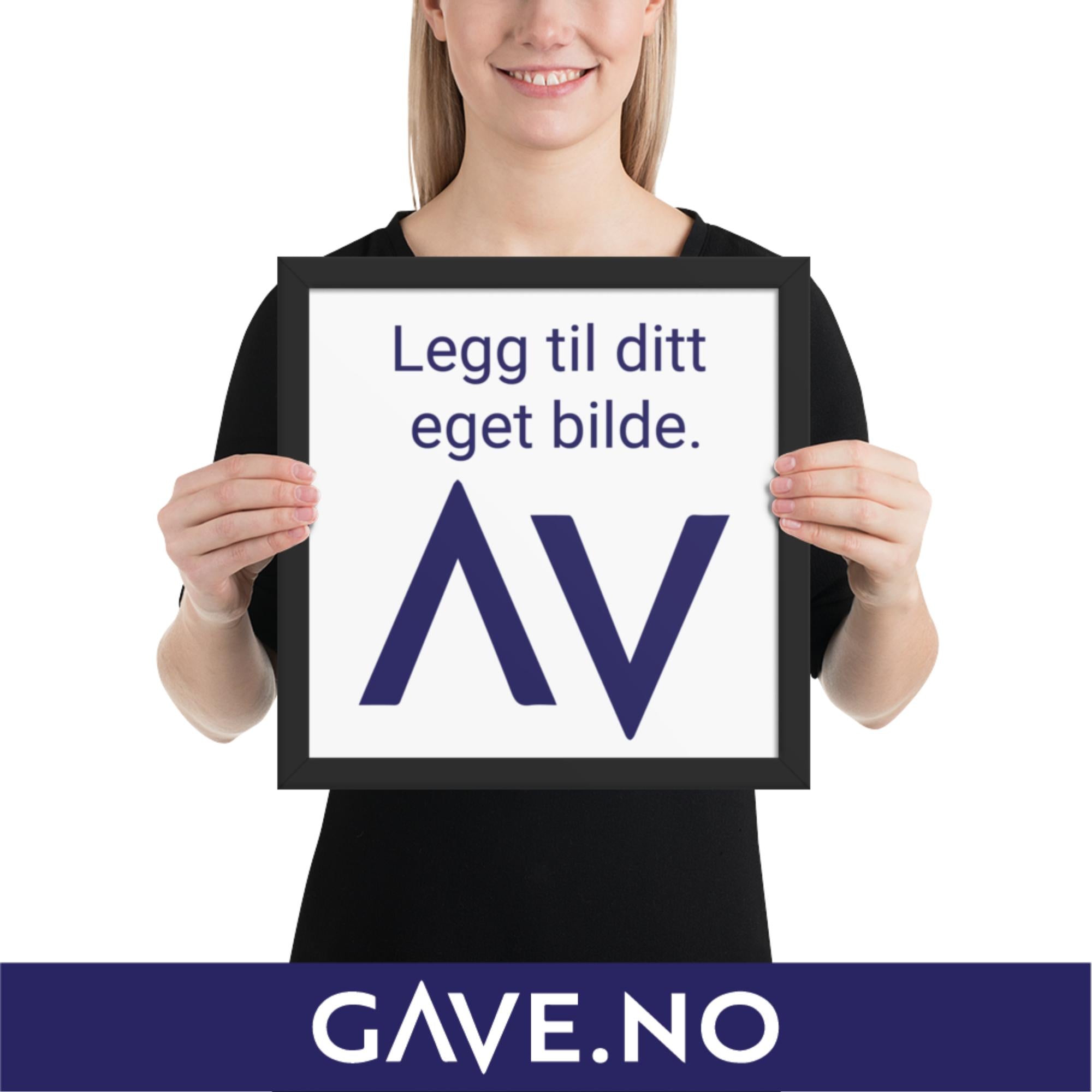 Innrammet fotopapirplakat med ditt bilde i flere størrelser - Vertikalt