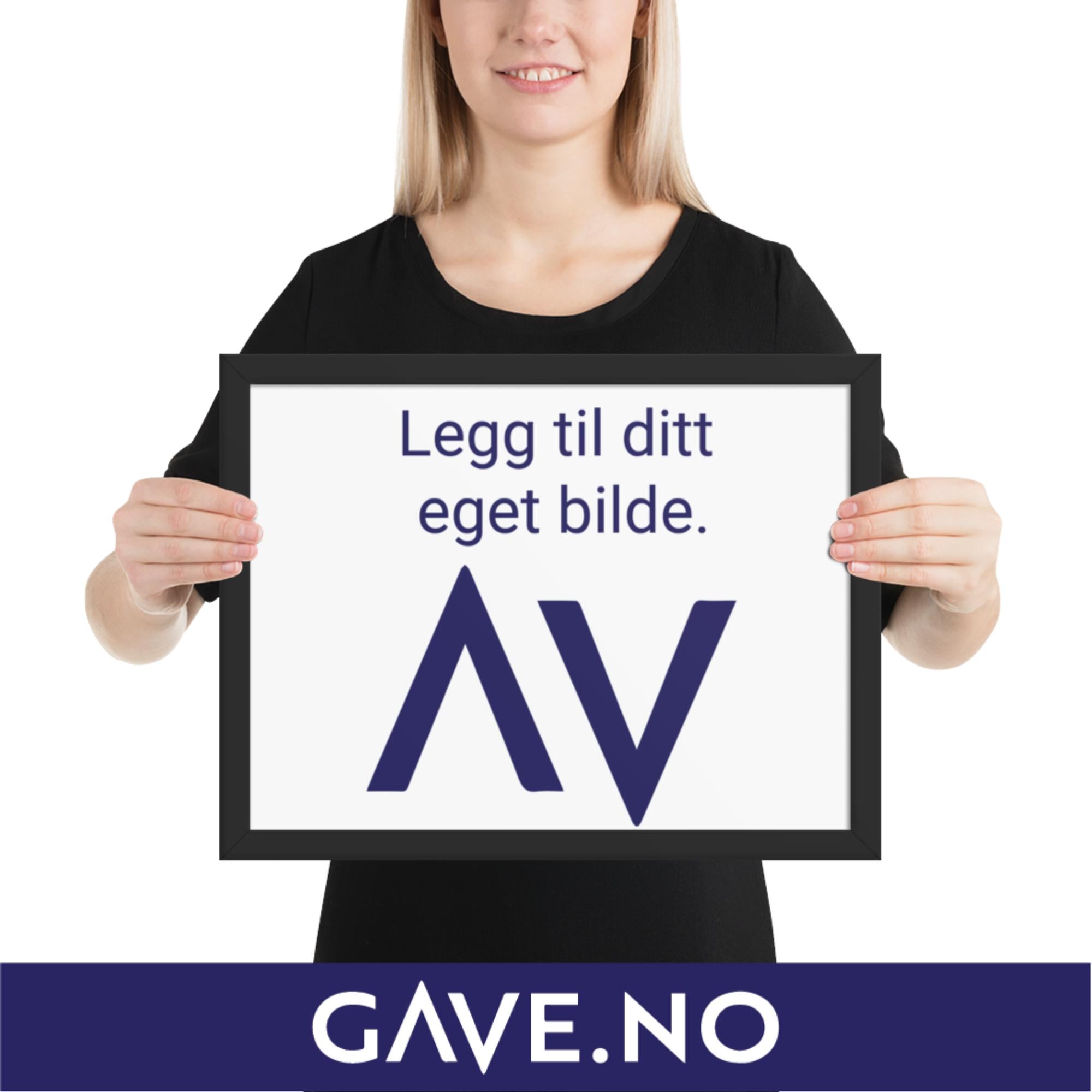 Innrammet plakat/bilde med ditt eget bilde i flere størrelser