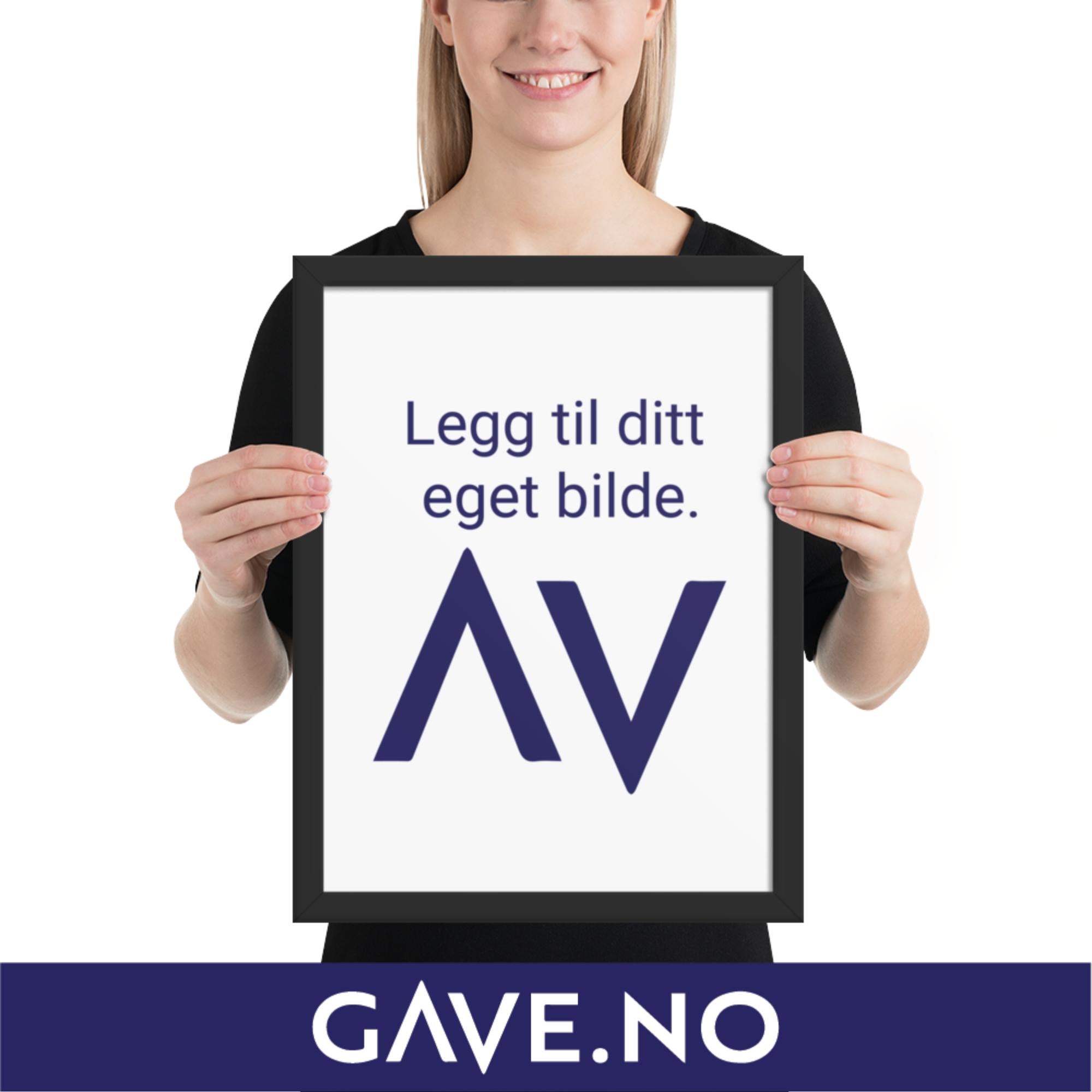 Innrammet fotopapirplakat med ditt bilde i flere størrelser - Vertikalt