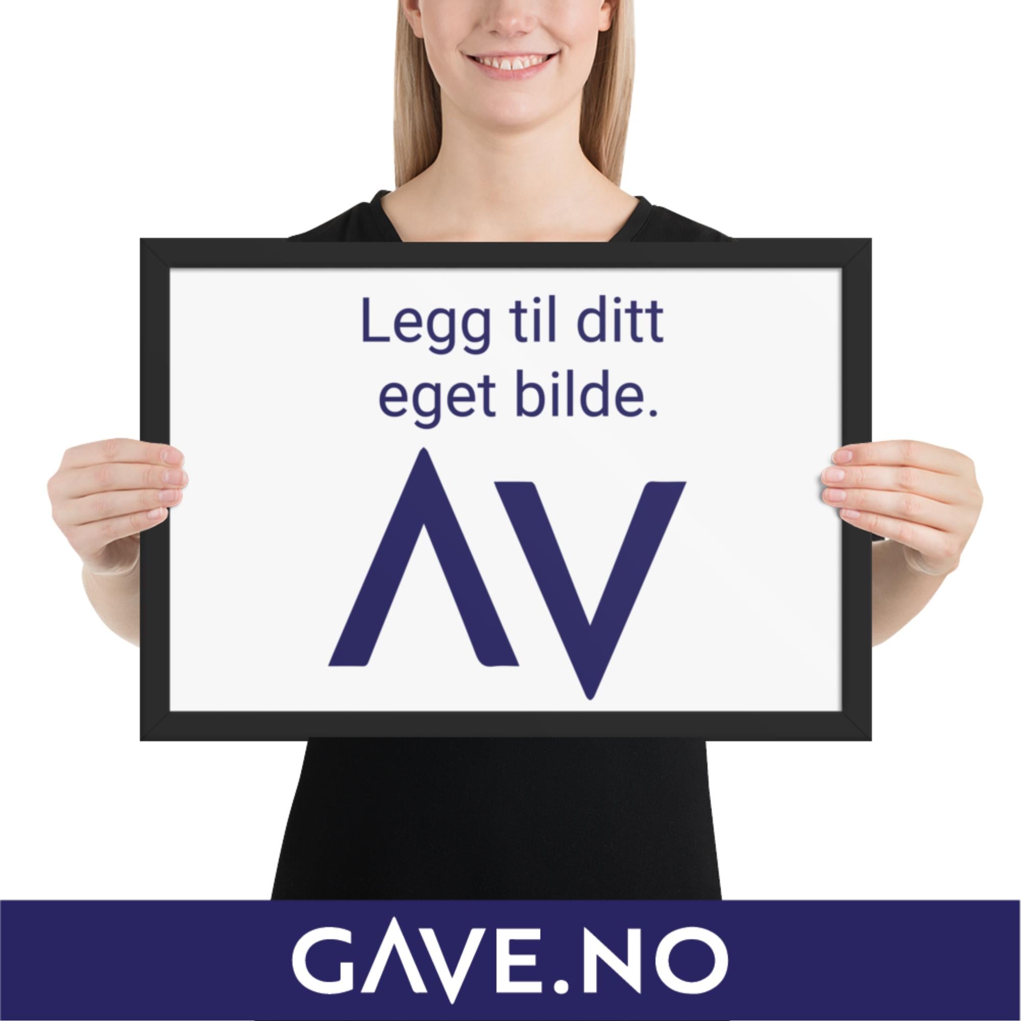 Innrammet plakat/bilde med ditt eget bilde i flere størrelser