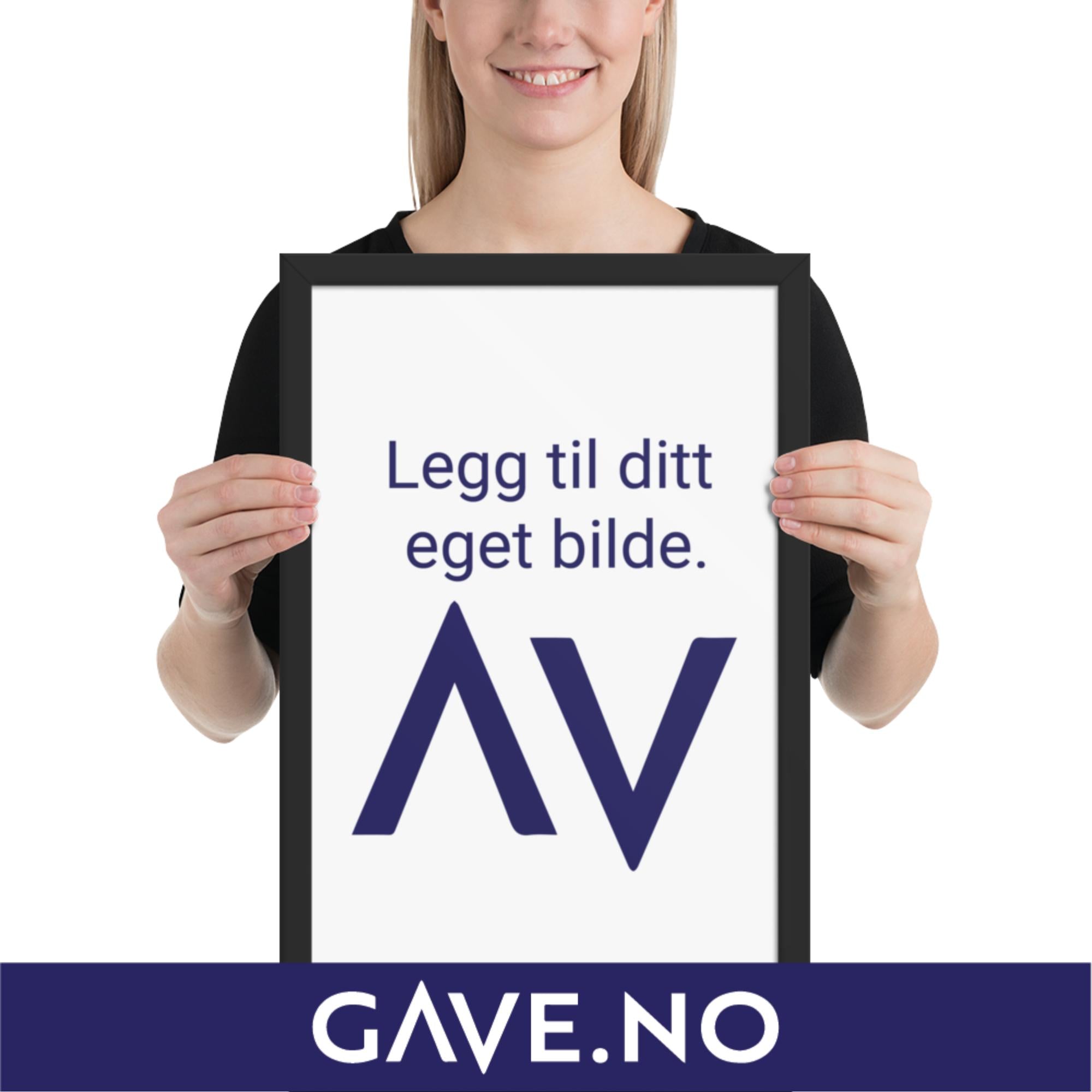 Innrammet fotopapirplakat med ditt bilde i flere størrelser - Vertikalt