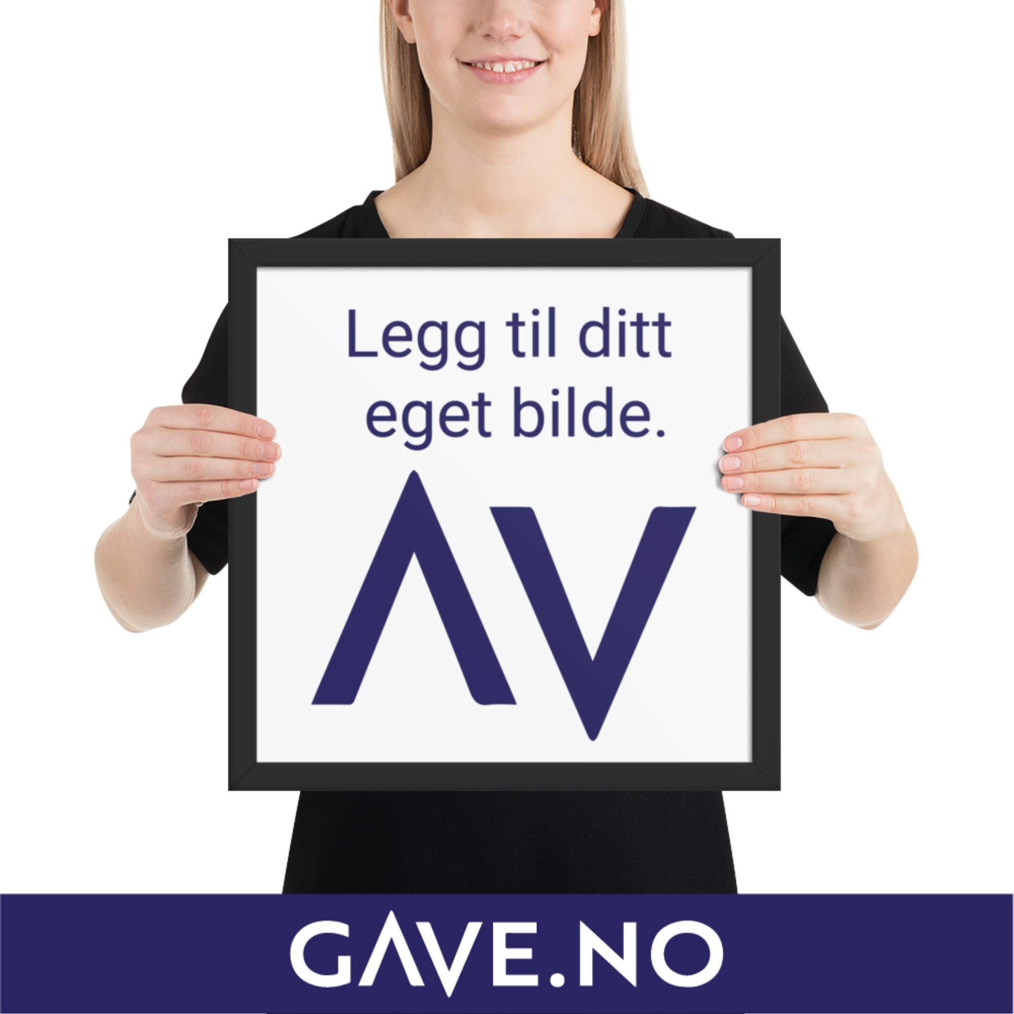 Innrammet plakat/bilde med ditt eget bilde i flere størrelser
