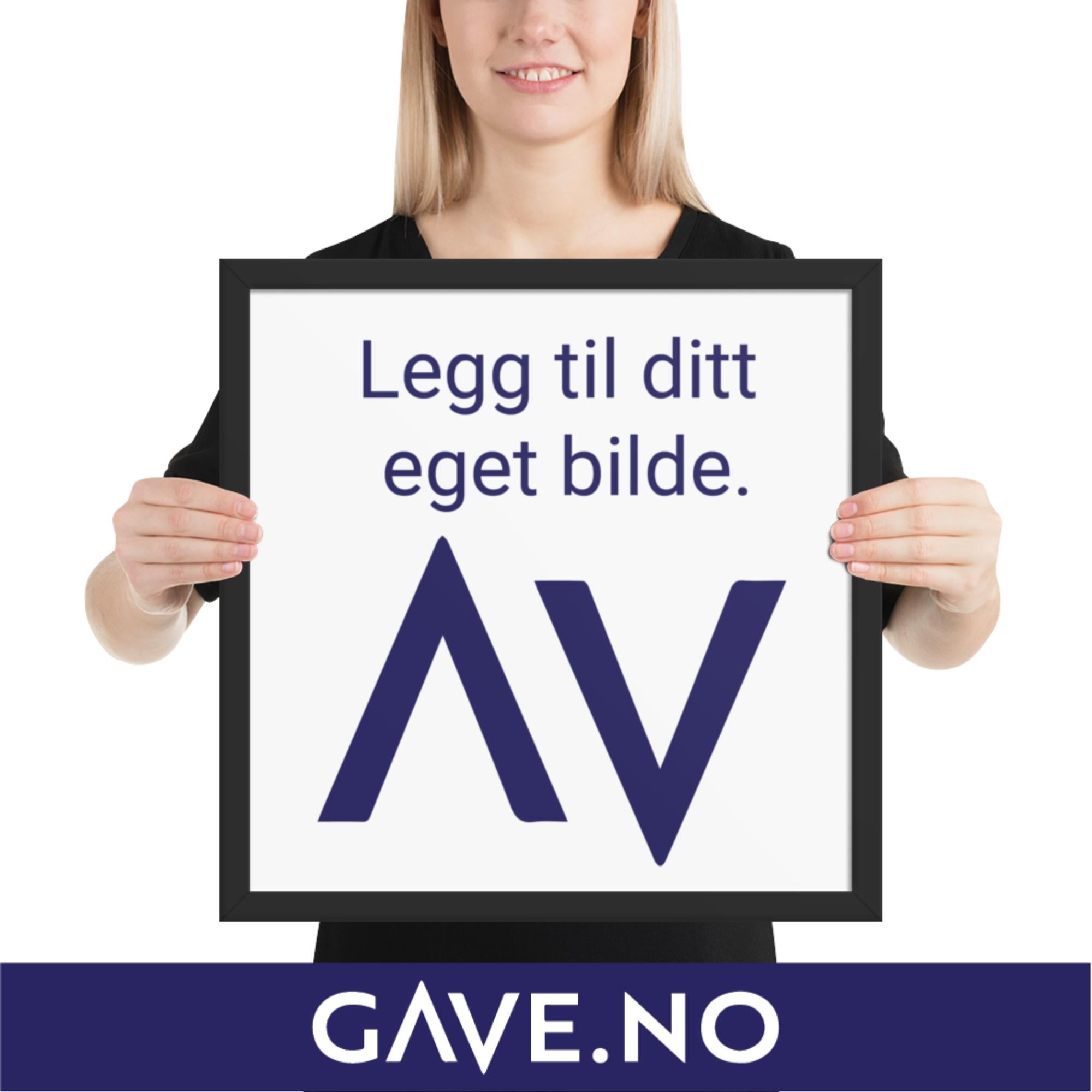 Innrammet fotopapirplakat med ditt bilde i flere størrelser - Vertikalt