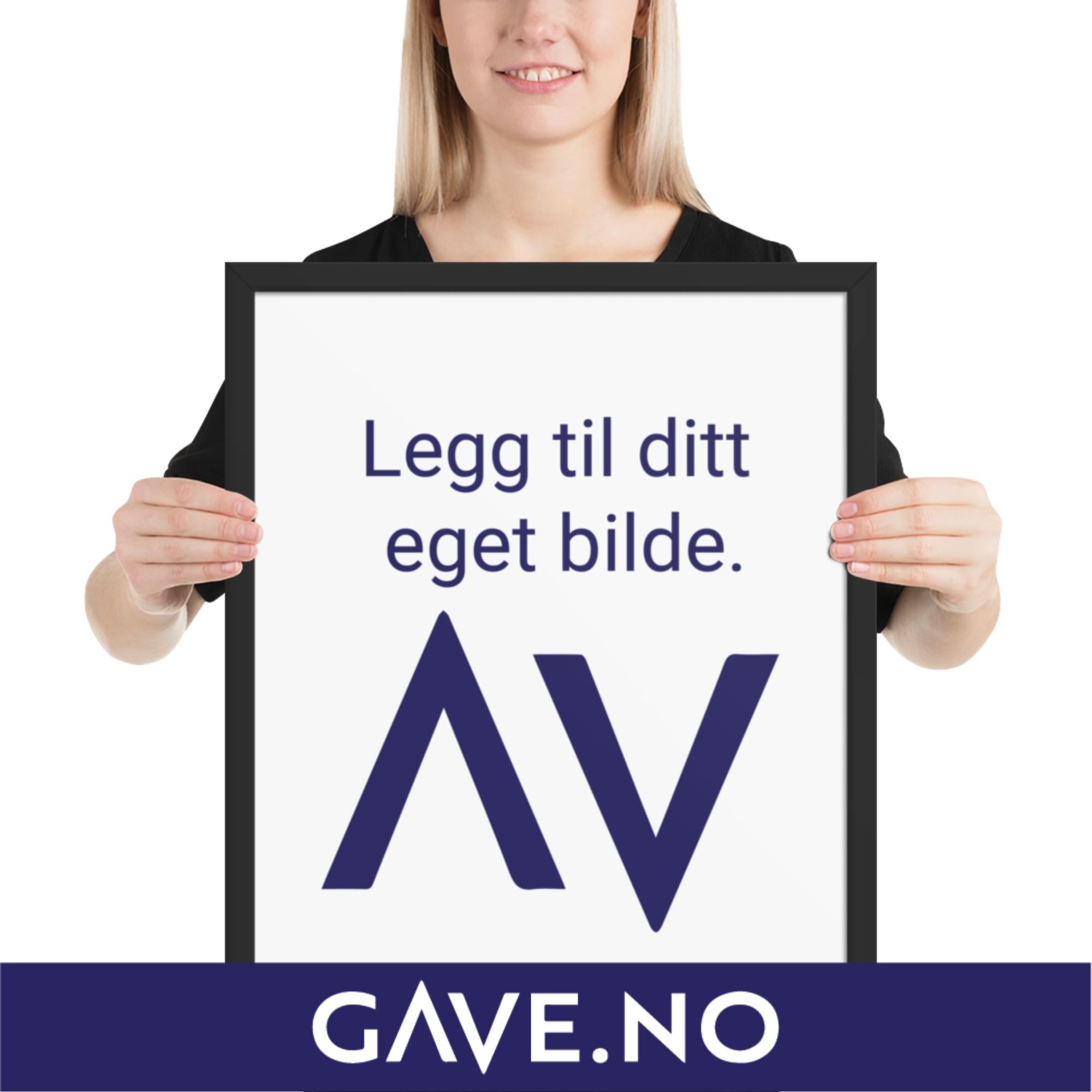 Innrammet fotopapirplakat med ditt bilde i flere størrelser - Vertikalt