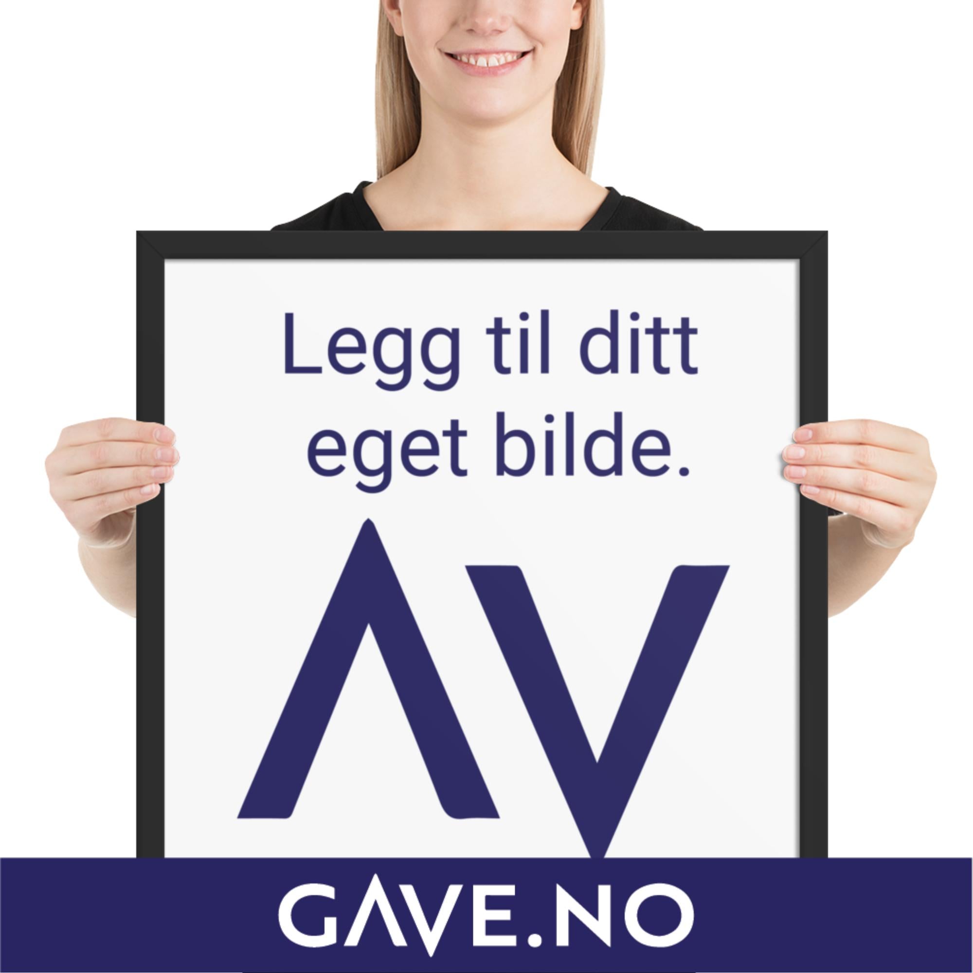 Innrammet plakat/bilde med ditt eget bilde i flere størrelser