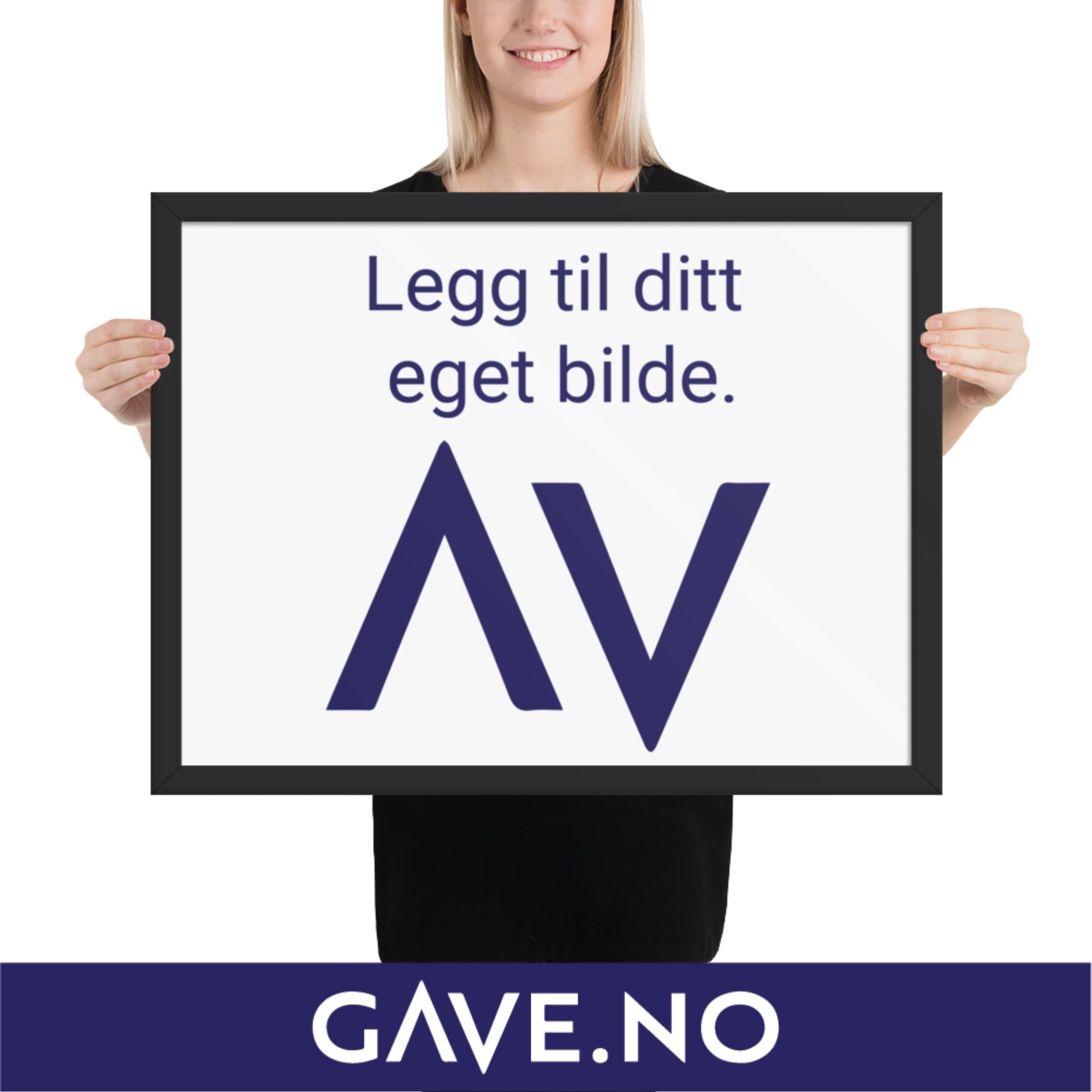 Innrammet plakat/bilde med ditt eget bilde i flere størrelser