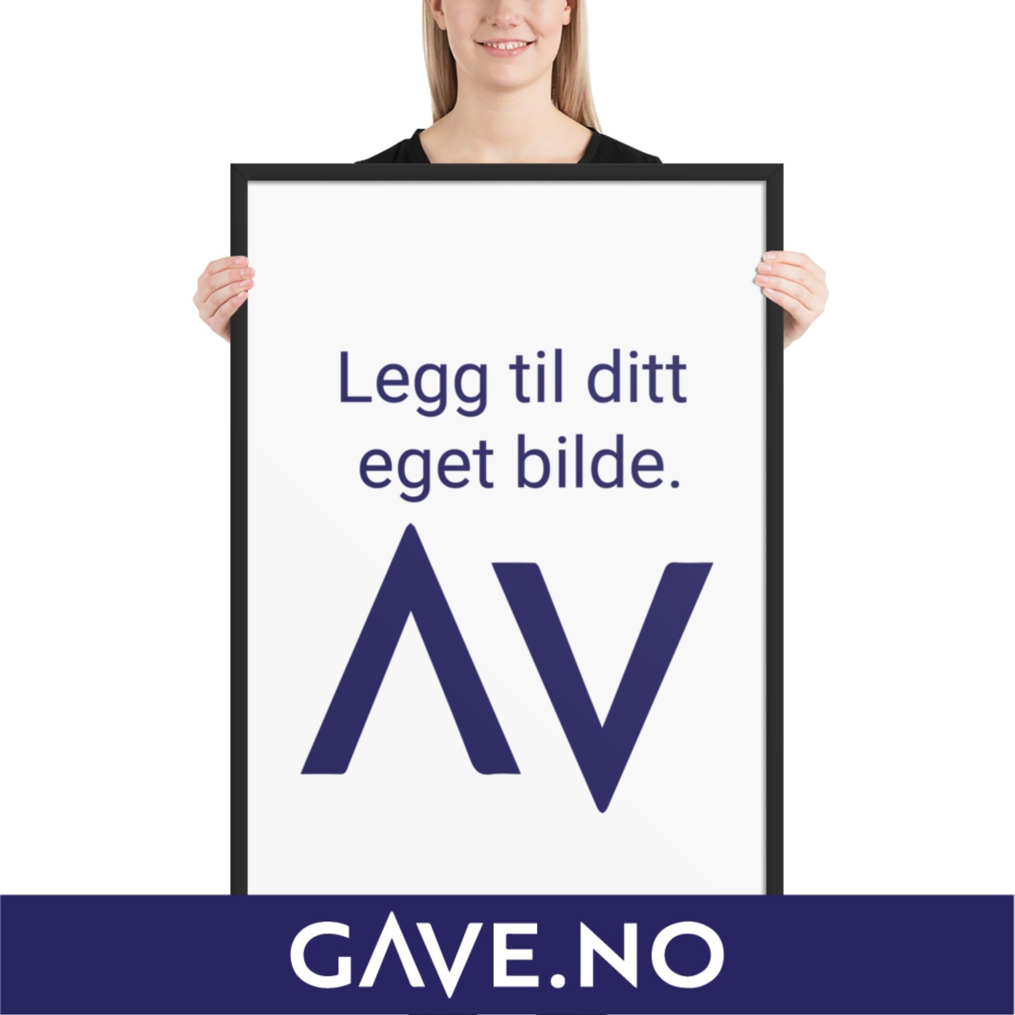 Innrammet fotopapirplakat med ditt bilde i flere størrelser - Vertikalt