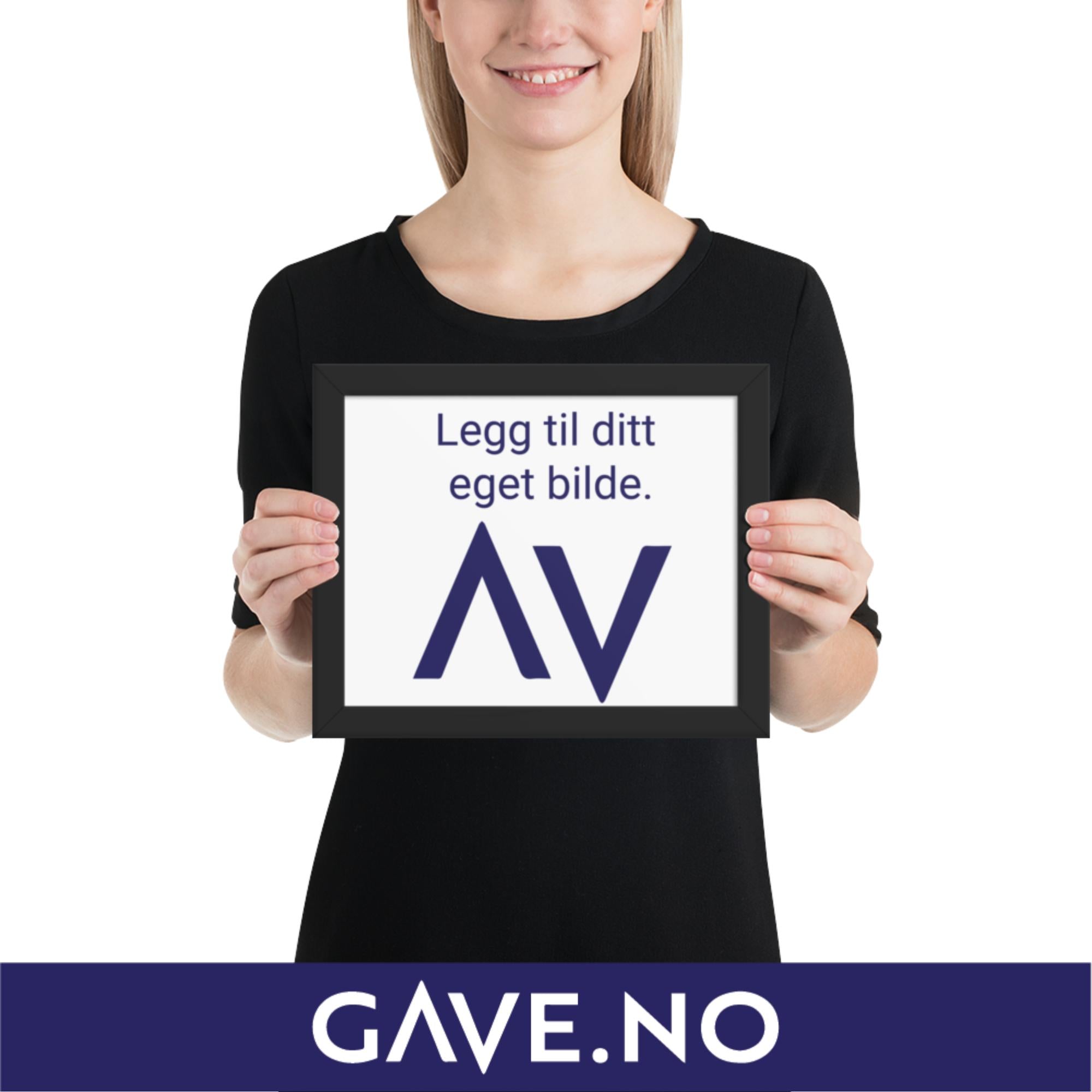 Innrammet plakat/bilde med ditt eget bilde i flere størrelser