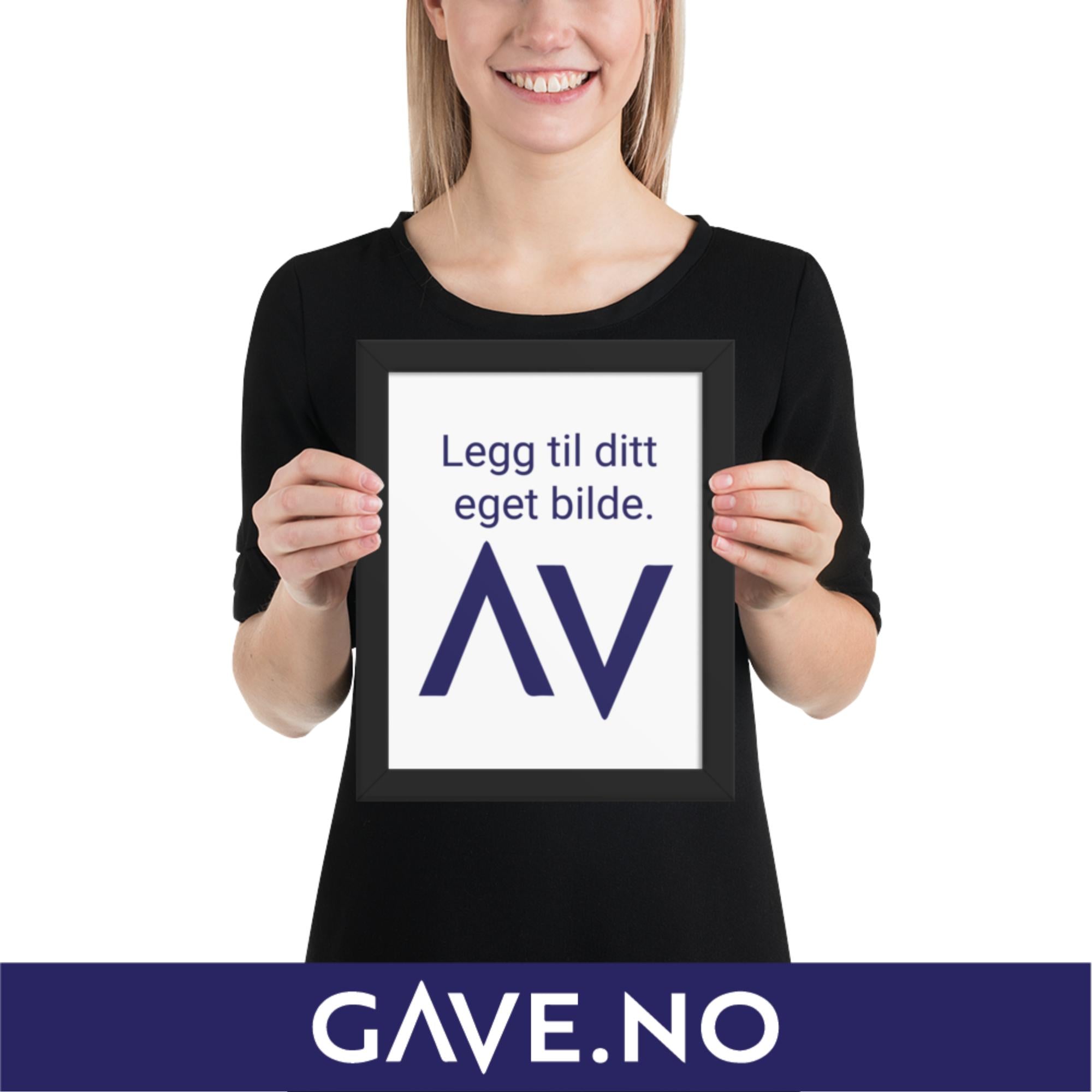 Innrammet fotopapirplakat med ditt bilde i flere størrelser - Vertikalt