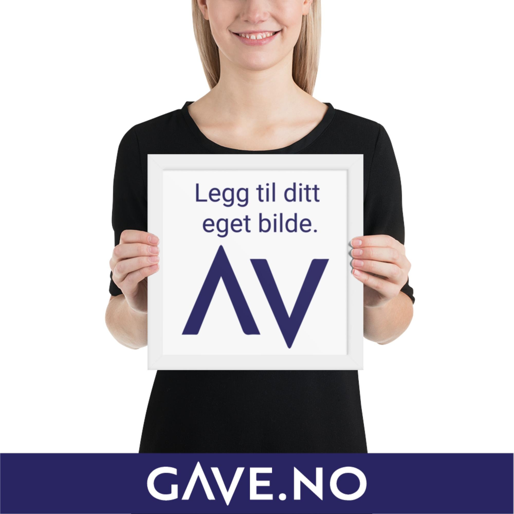 Innrammet fotopapirplakat med ditt bilde i flere størrelser - Vertikalt