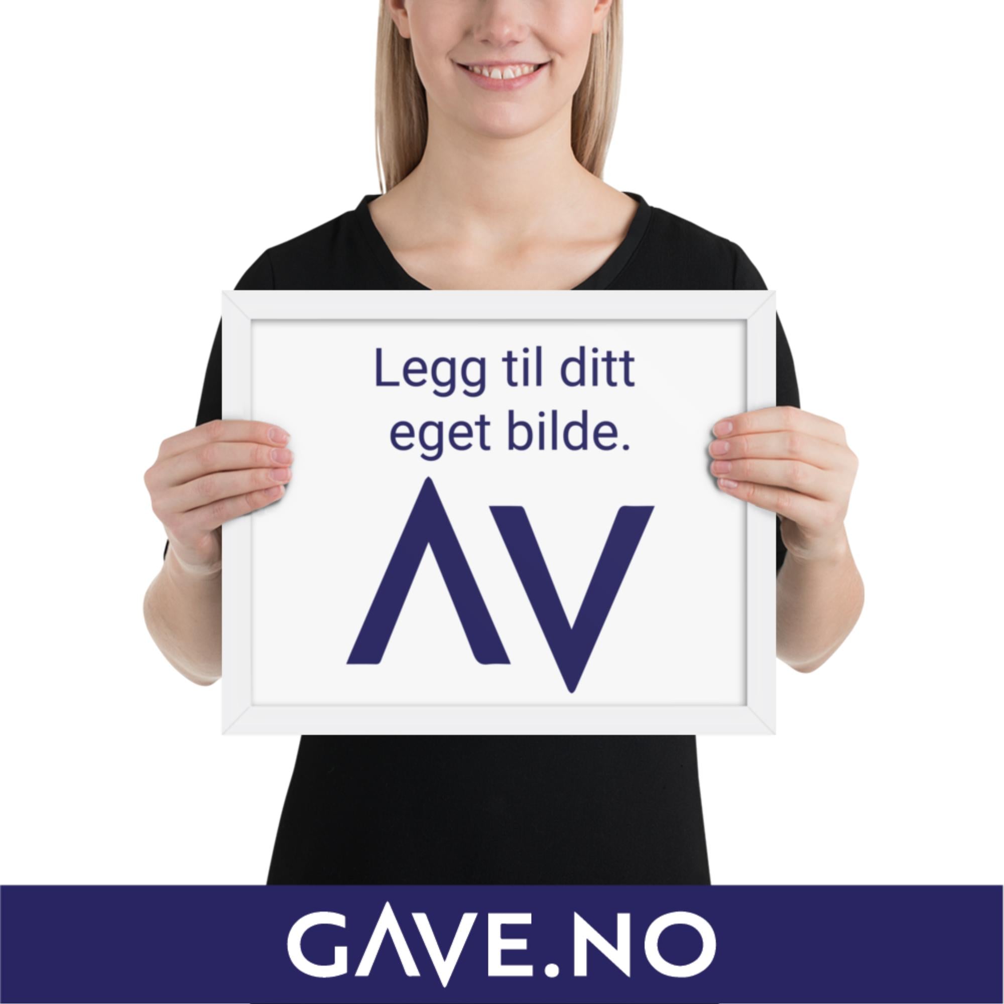 Innrammet plakat/bilde med ditt eget bilde i flere størrelser
