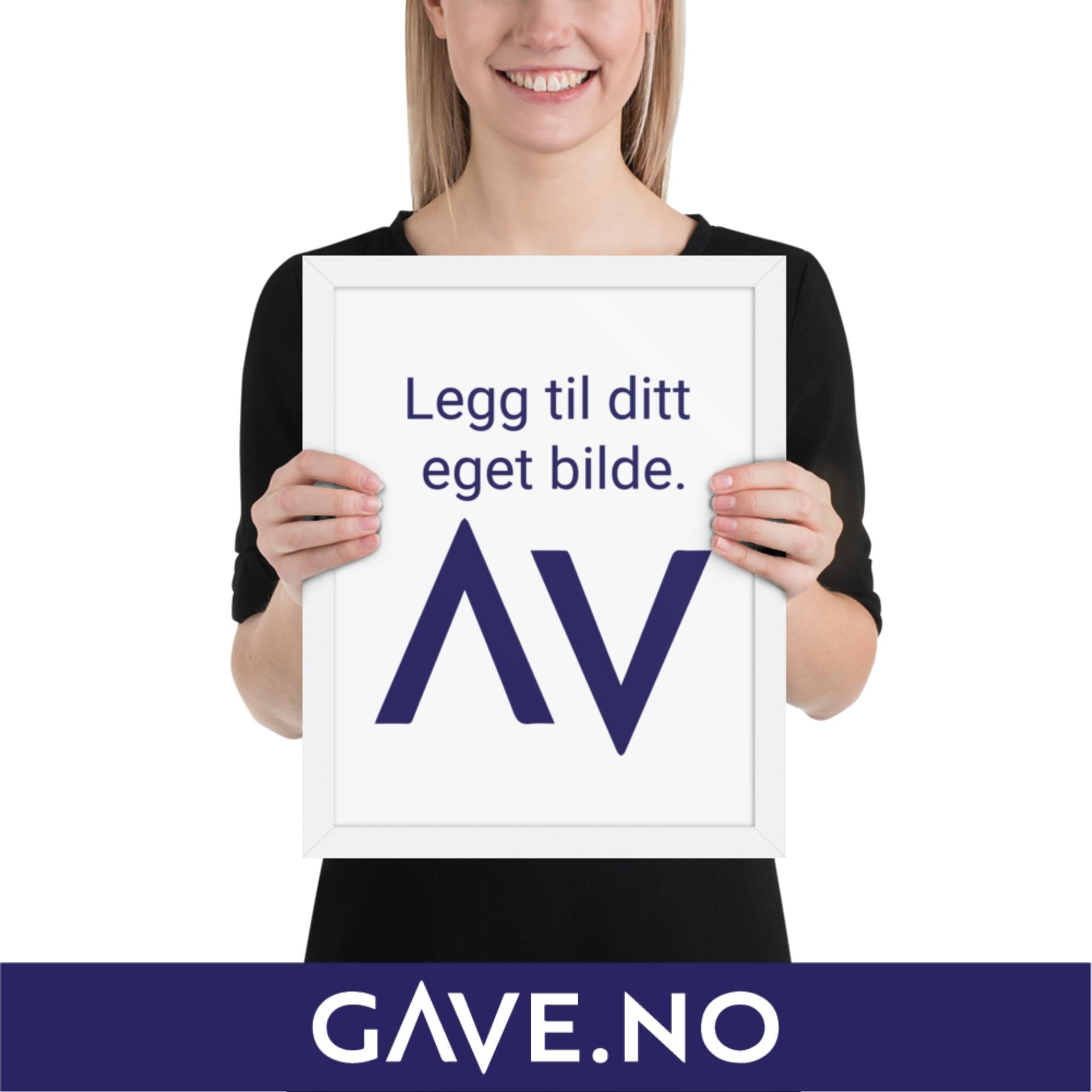 Innrammet fotopapirplakat med ditt bilde i flere størrelser - Vertikalt